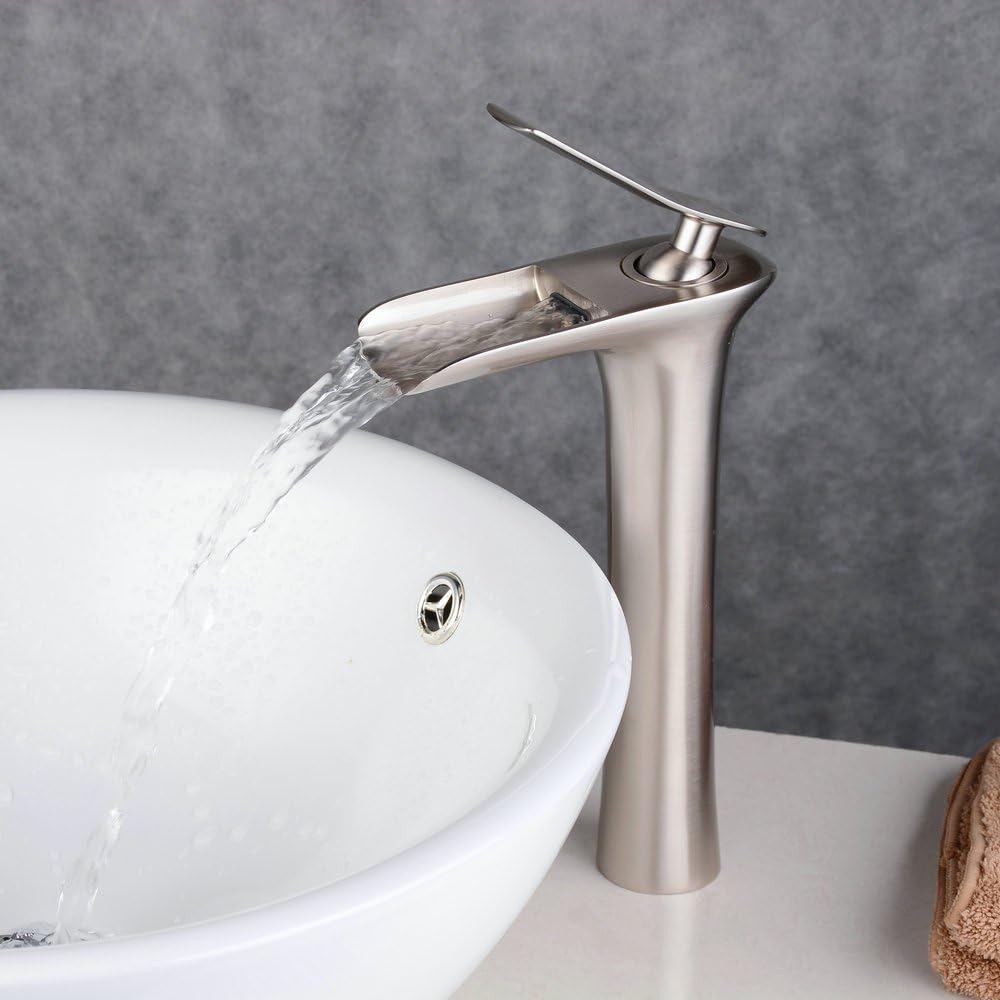 Wasserfall Einhand-Waschtischarmatur BL9009NH, Tall Nickel-finish