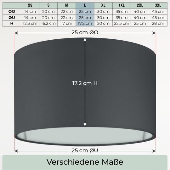 Lampenschirm, Schwarz Ø25cm | Höhe 17,2cm