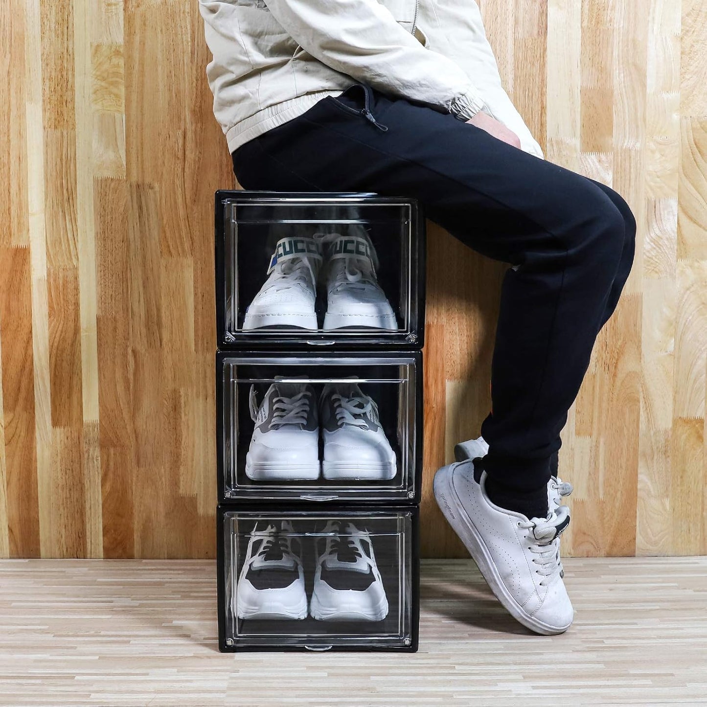 3er-Set Stapelbare Schuhboxen