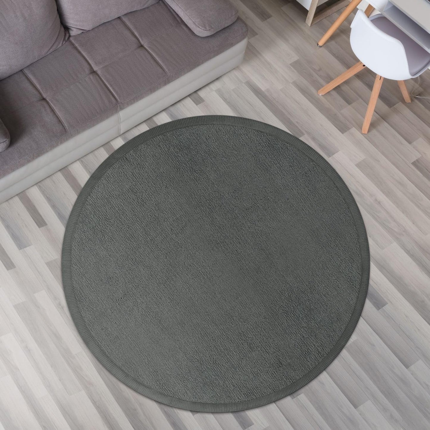 Krabbelmatte Babyzimmer Unifarben, 80 cm Rund Grau Anthrazit