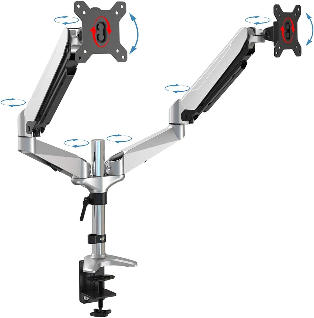 Dual-Monitorhalterung, 2 Monitore bis 32" (Max. 8kg je Arm)