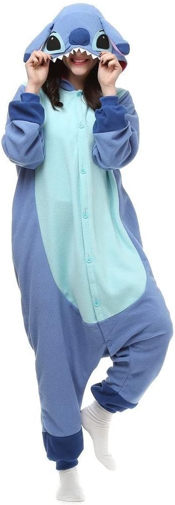 Stitch Onesie Cosplay, M Blau Stich