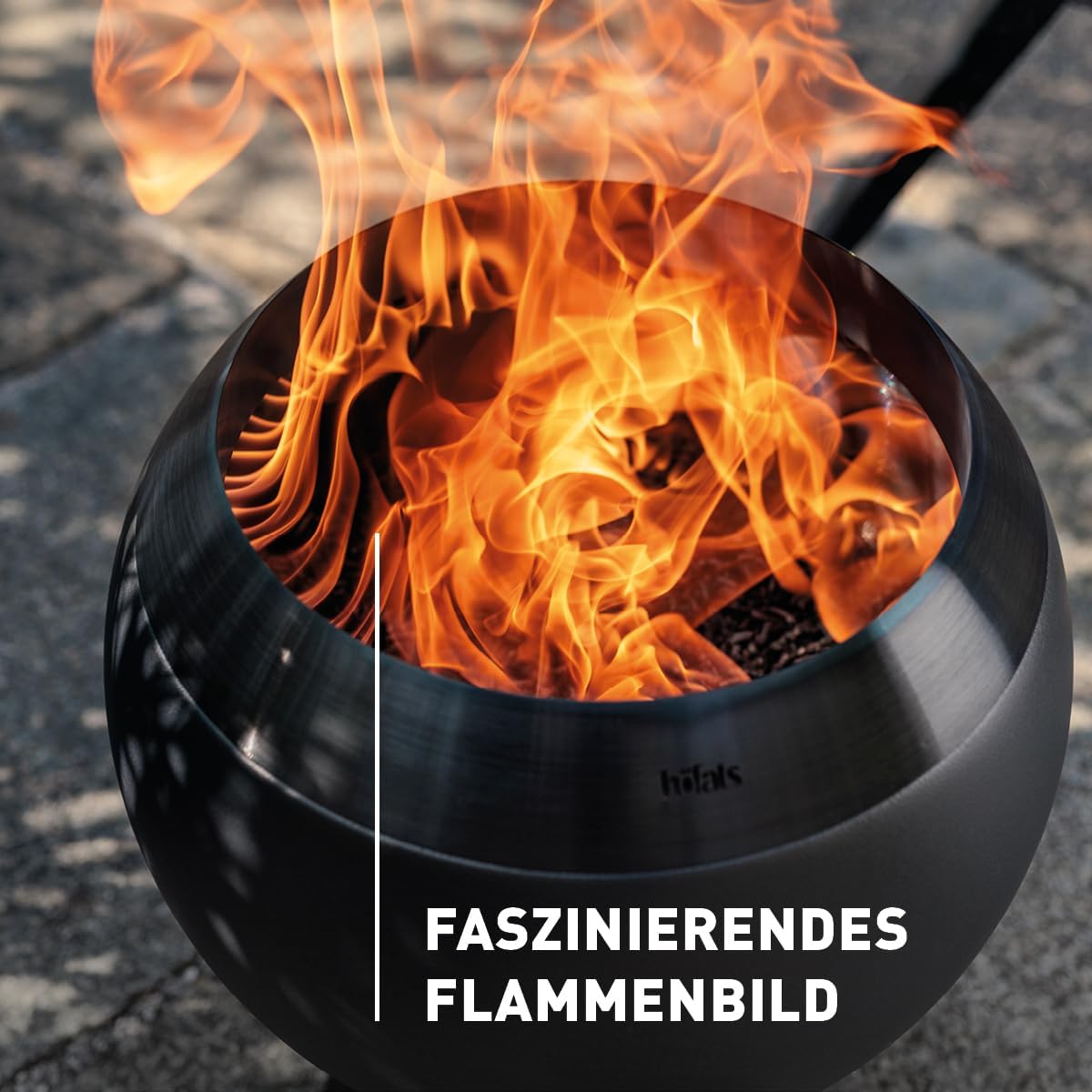 Moon 45 all black Feuerkorb mit niedrigem Fuss, 45 all black mit niedrigem Fuss