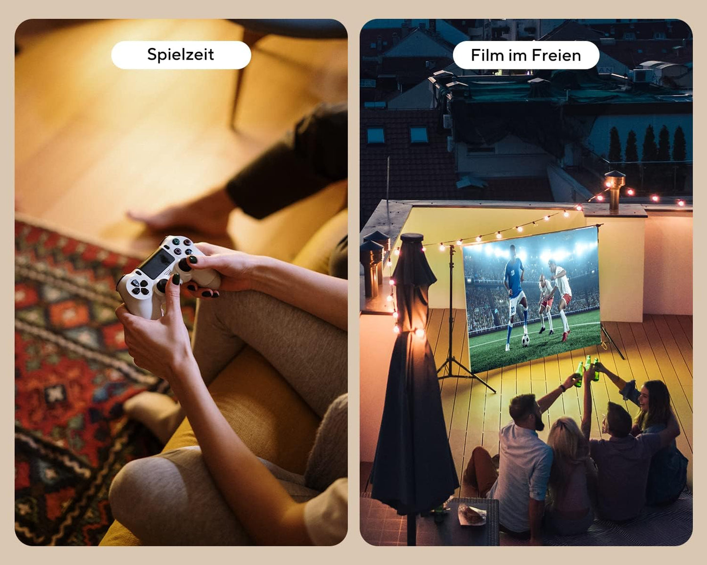 Full HD LED-Heimkino-Beamer mit WiFi & Bluetooth