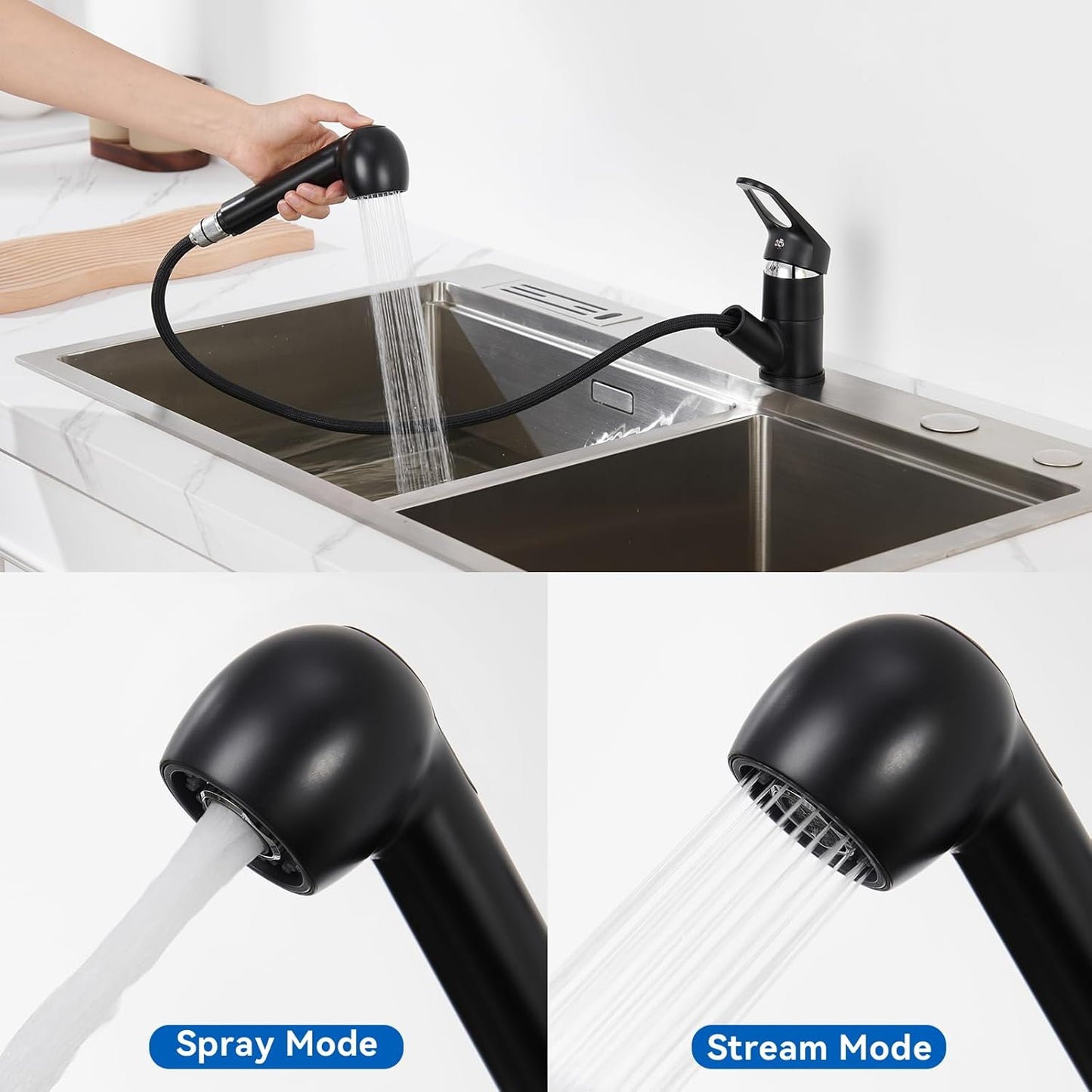 Spültischarmatur, Schwarz