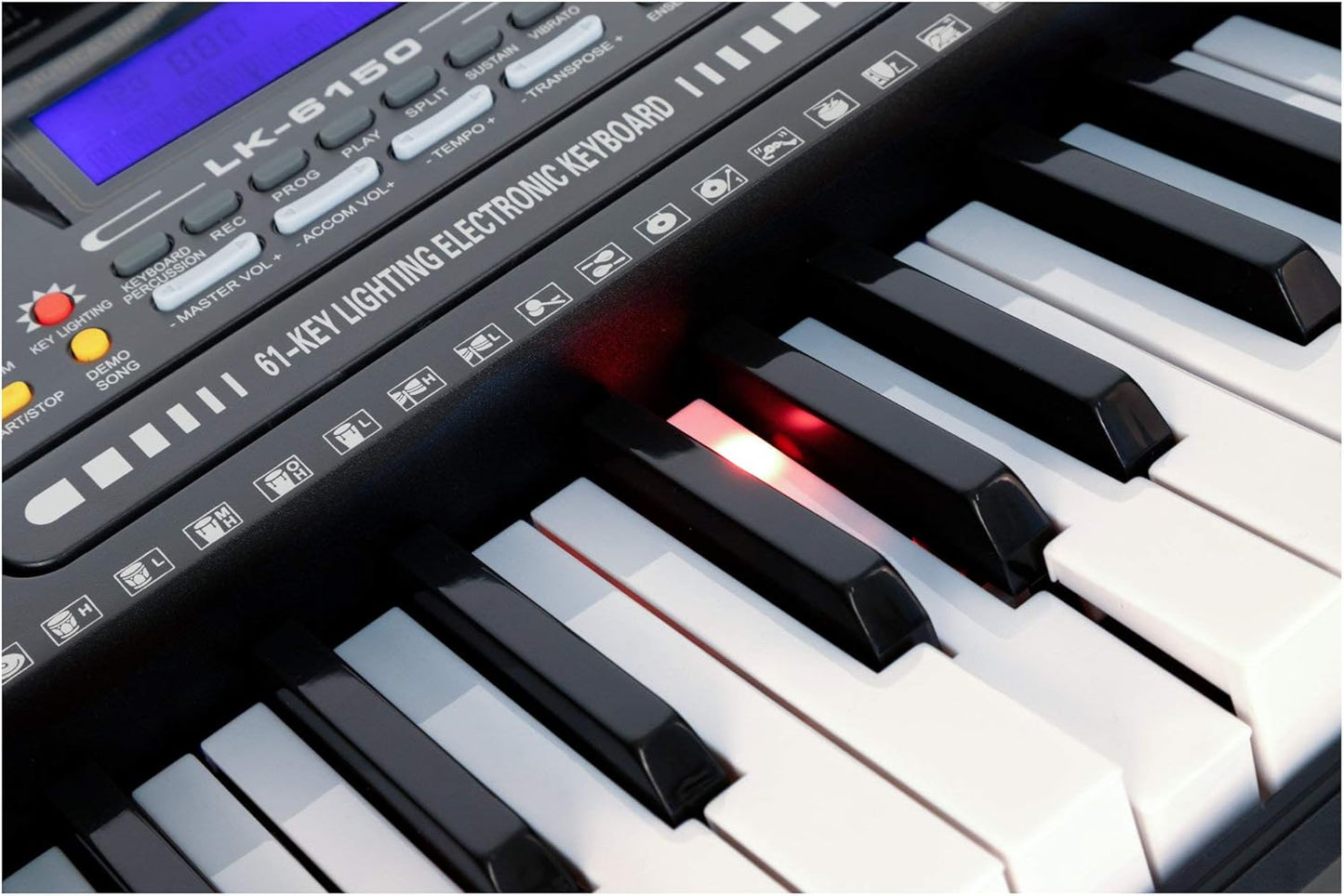 LK-6150 Leuchttasten Keyboard & Kopfhörer Set für Einsteiger