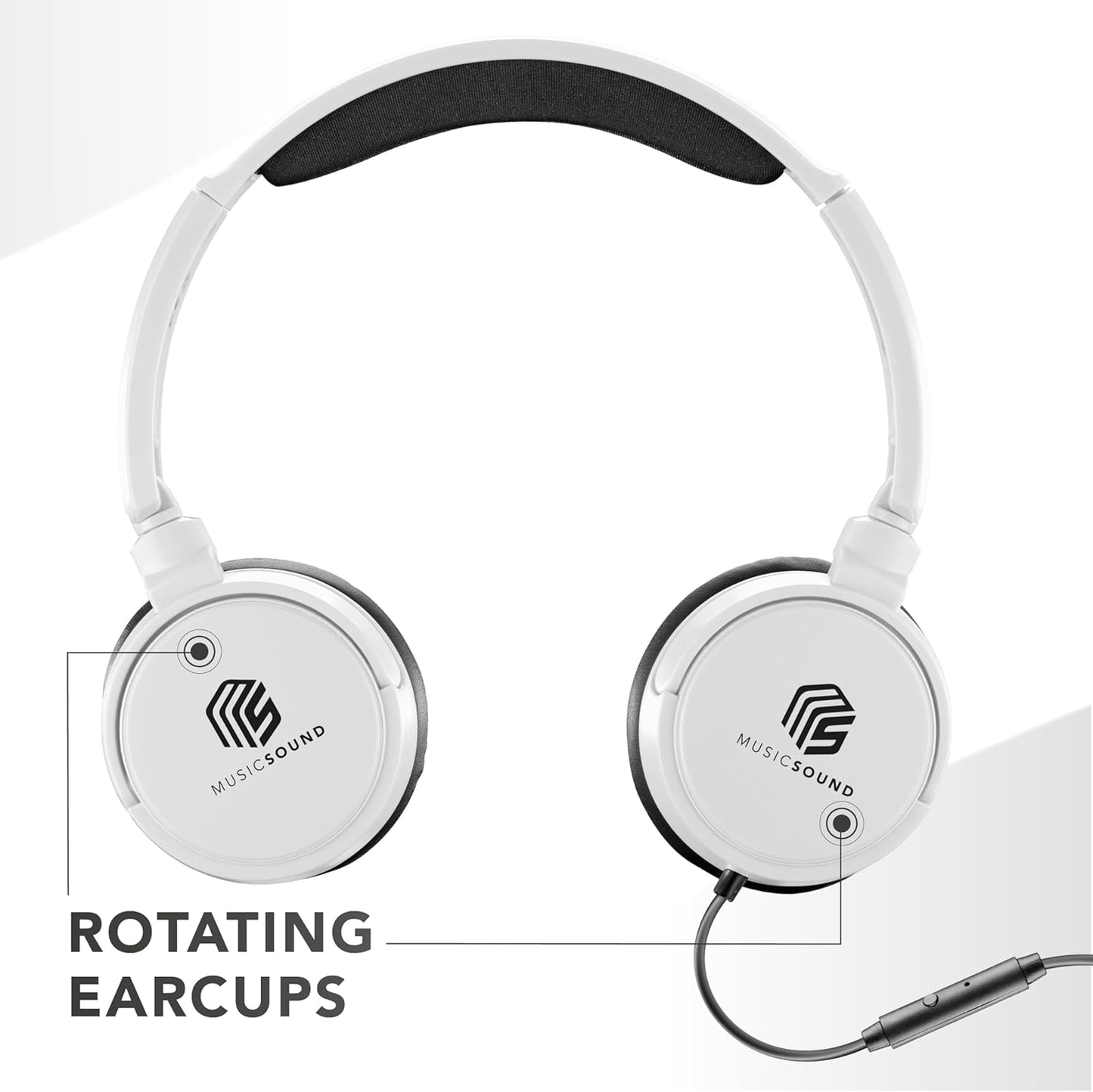 Faltbare On-Ear-Kopfhörer, Jack 3.5mm Weiss