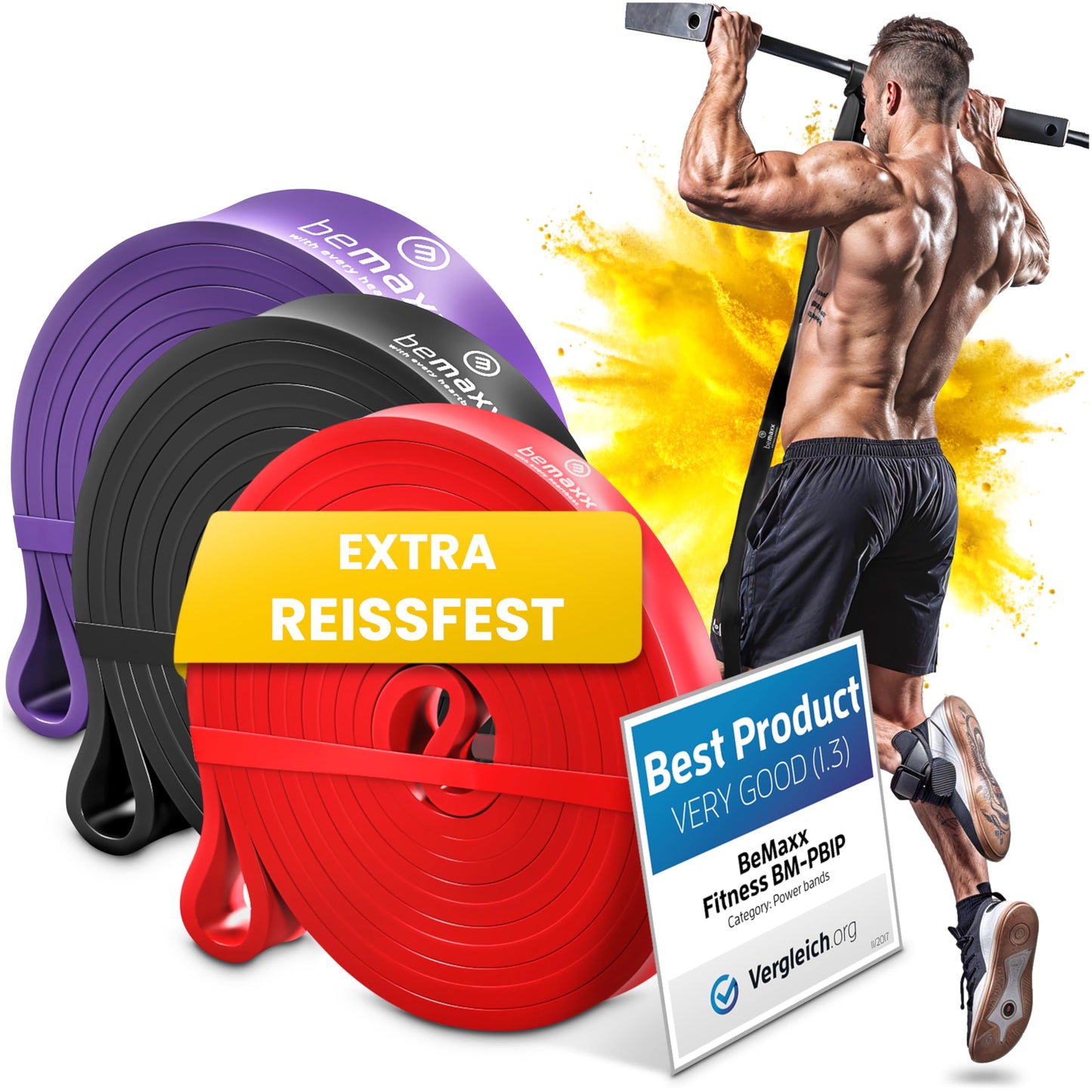 Fitness Klimmzugband 3er-Satz, Set 3er