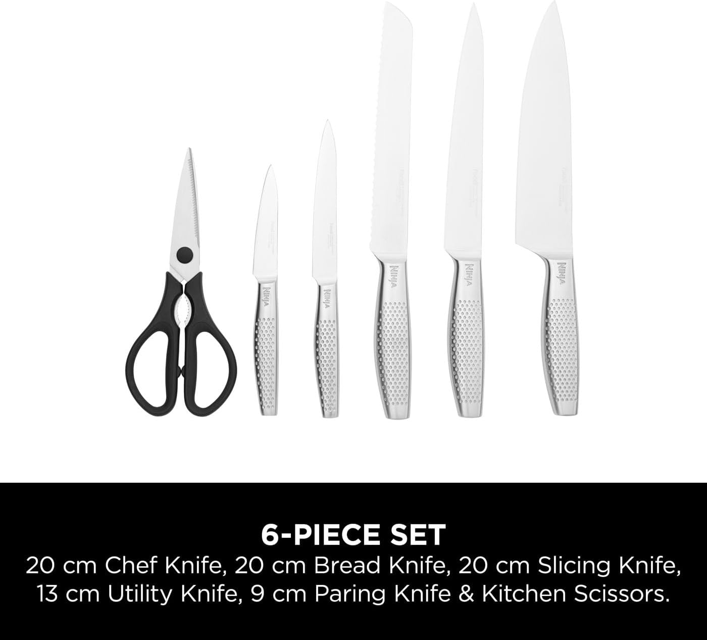 6-teiliges Messerblock-Set StaySharp, 6-teiliges Messerset Holzkohle