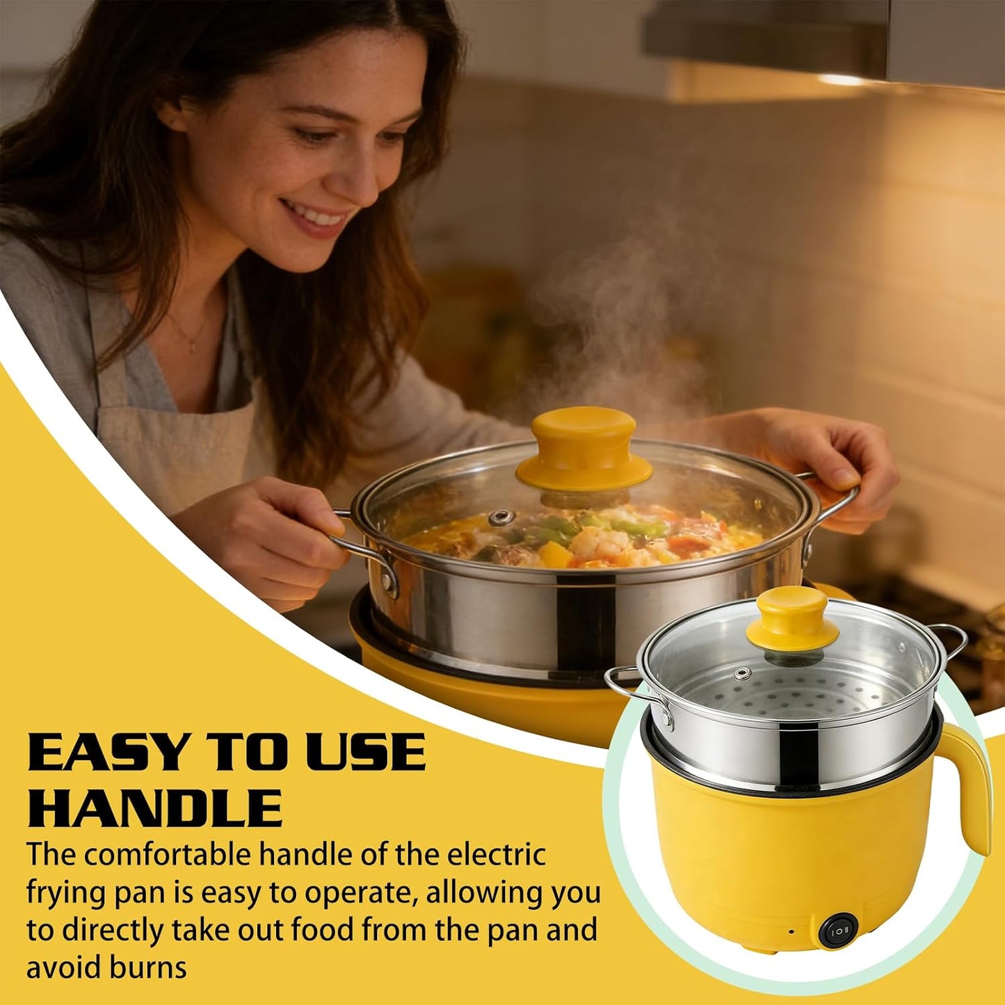 Elektrischer Hot Pot mit Dampfgarer