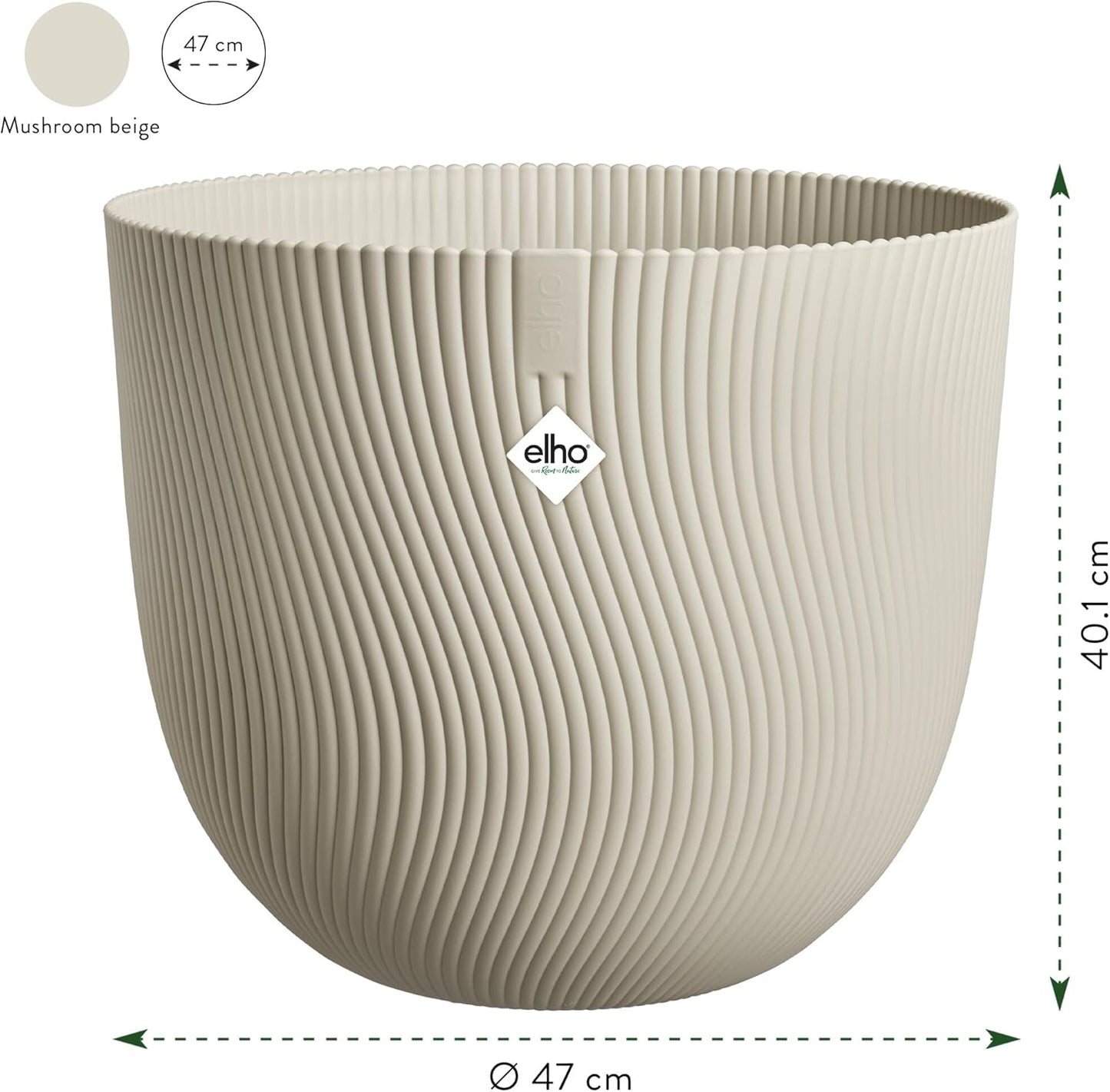 Sereh Blumentopf, 47 cm Mushroom Beige