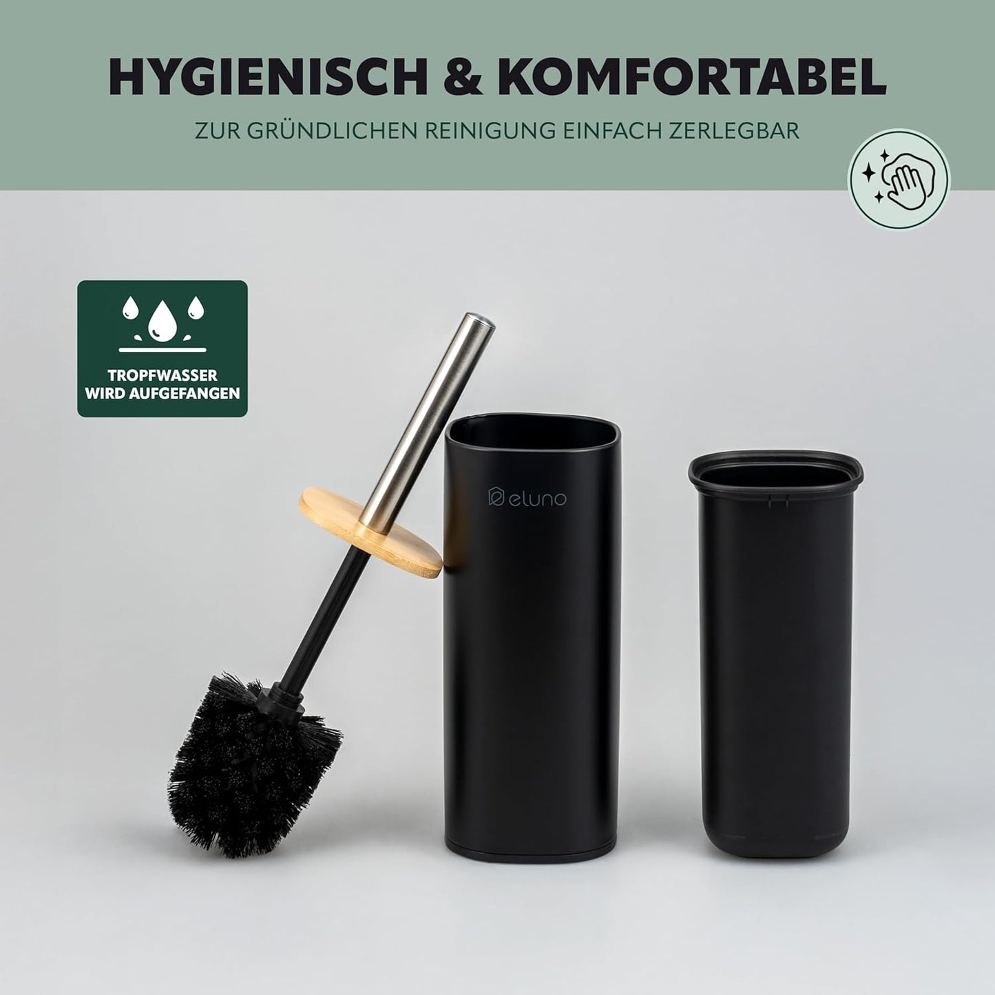 2-teiliges Badezimmer-Set Framura, Schwarz