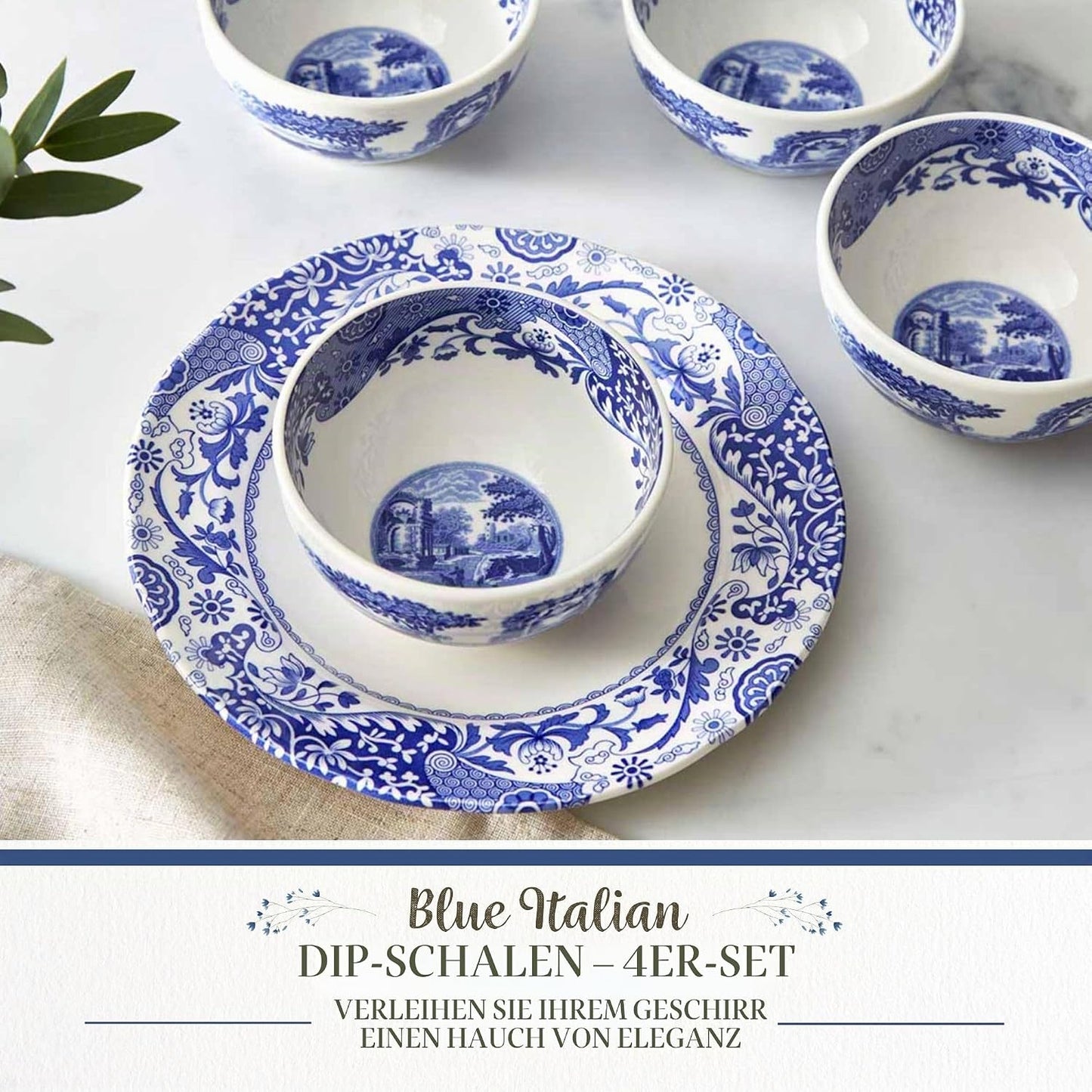 Porzellan Dip-Schüssel-Set, 2.2" H x 4" L x 4" W