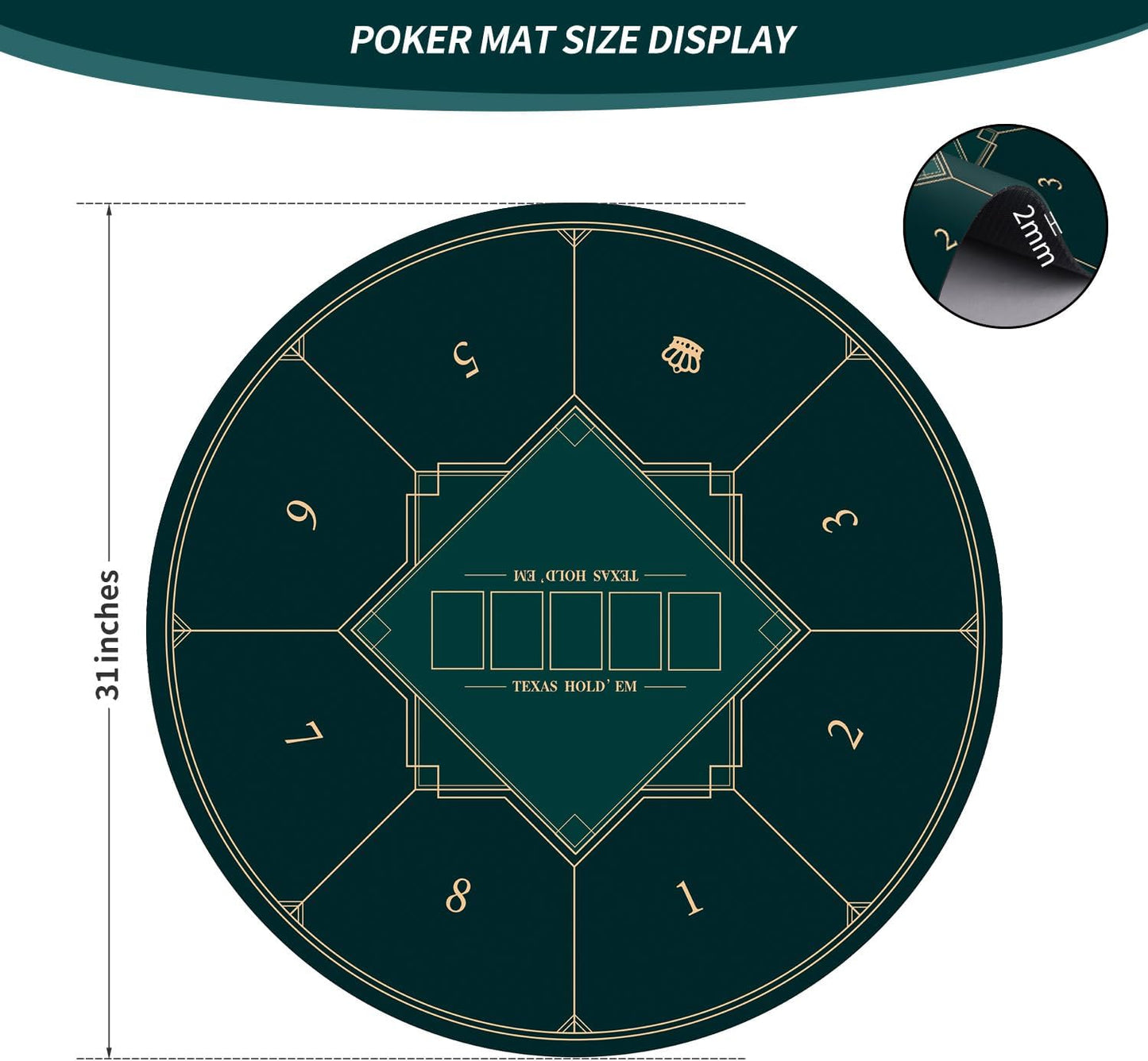 Runde Pokermatte (faltbar, 6-8 Personen), 80*80-yuantuan1 80cm x 80cm x 2mm