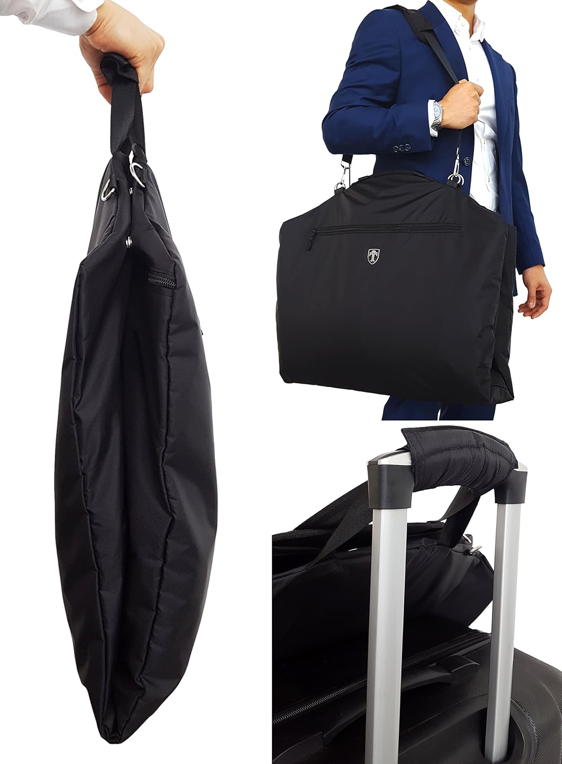 Anzugtasche mit 15" Laptopfach und Schultergurt