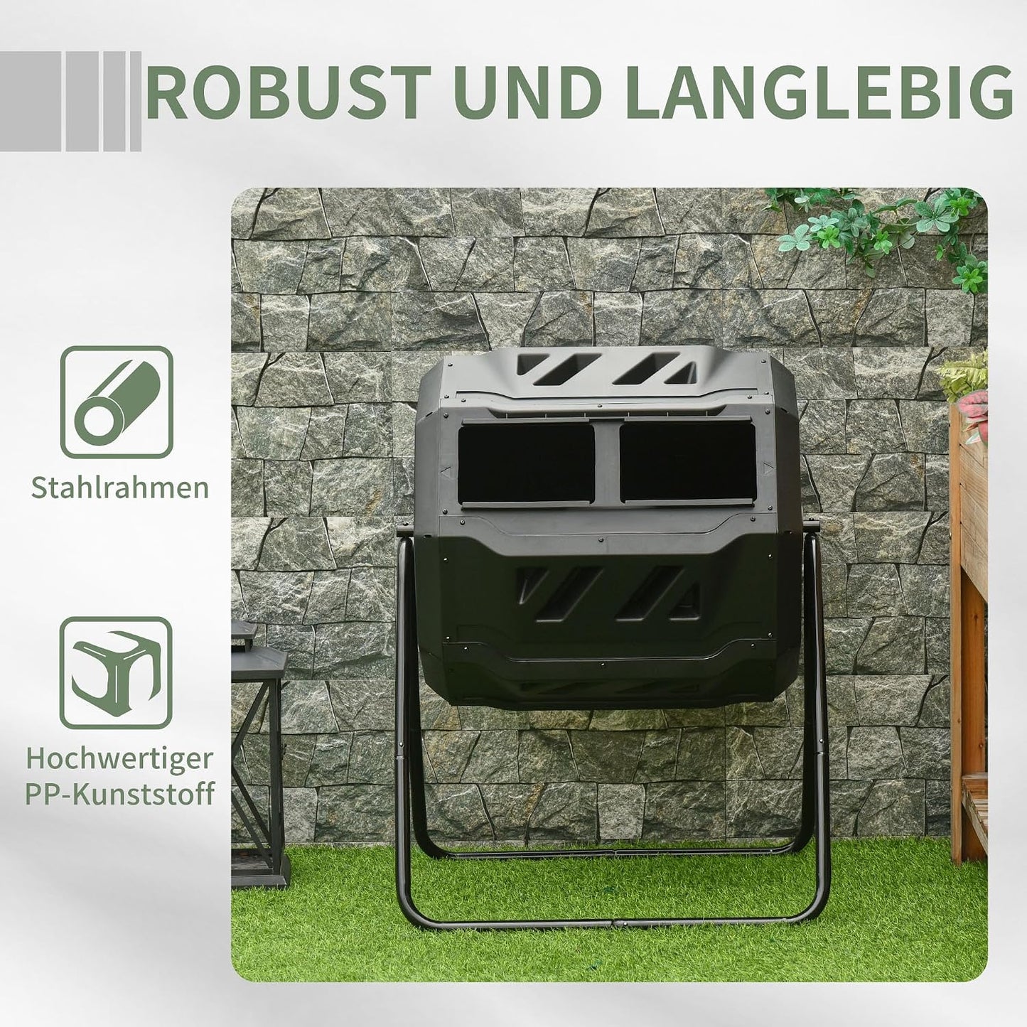 Trommel-Komposter, Schwarz