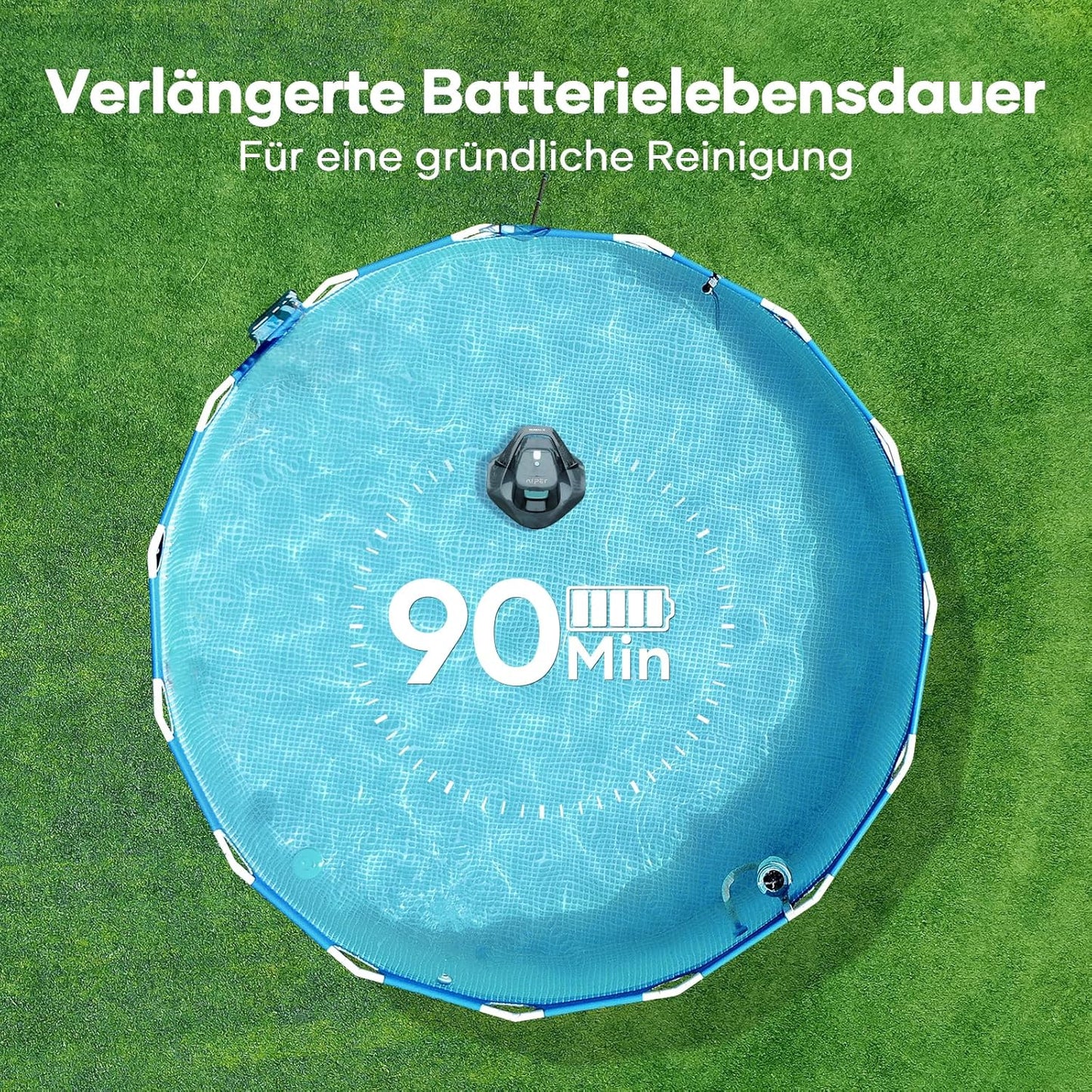 Kabelloser Poolroboter, Dunkelgrau