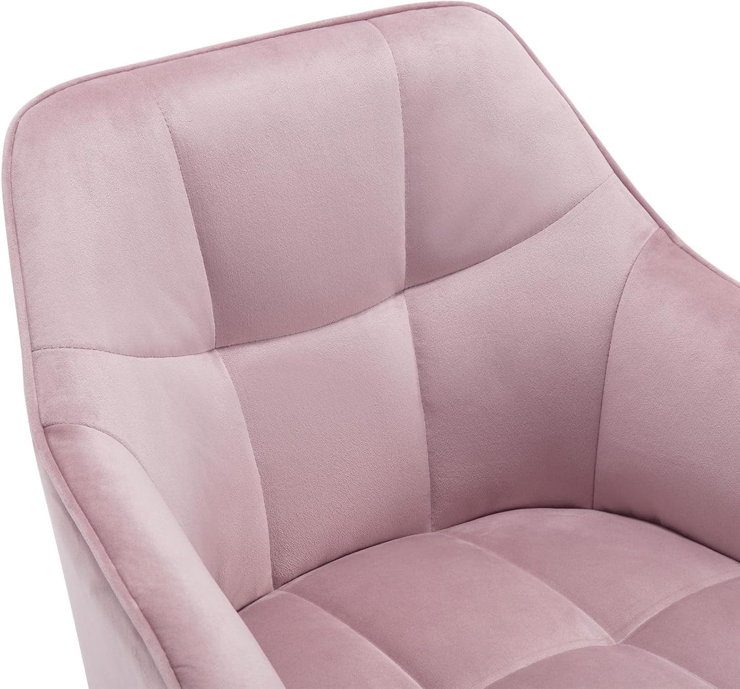 Höhenverstellbarer Homeoffice-Drehstuhl mit Samtsitz, Rosa