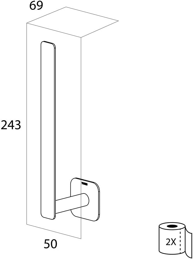 Reserverollenhalter Colar, 24.3 x 5 x 6.9 cm
