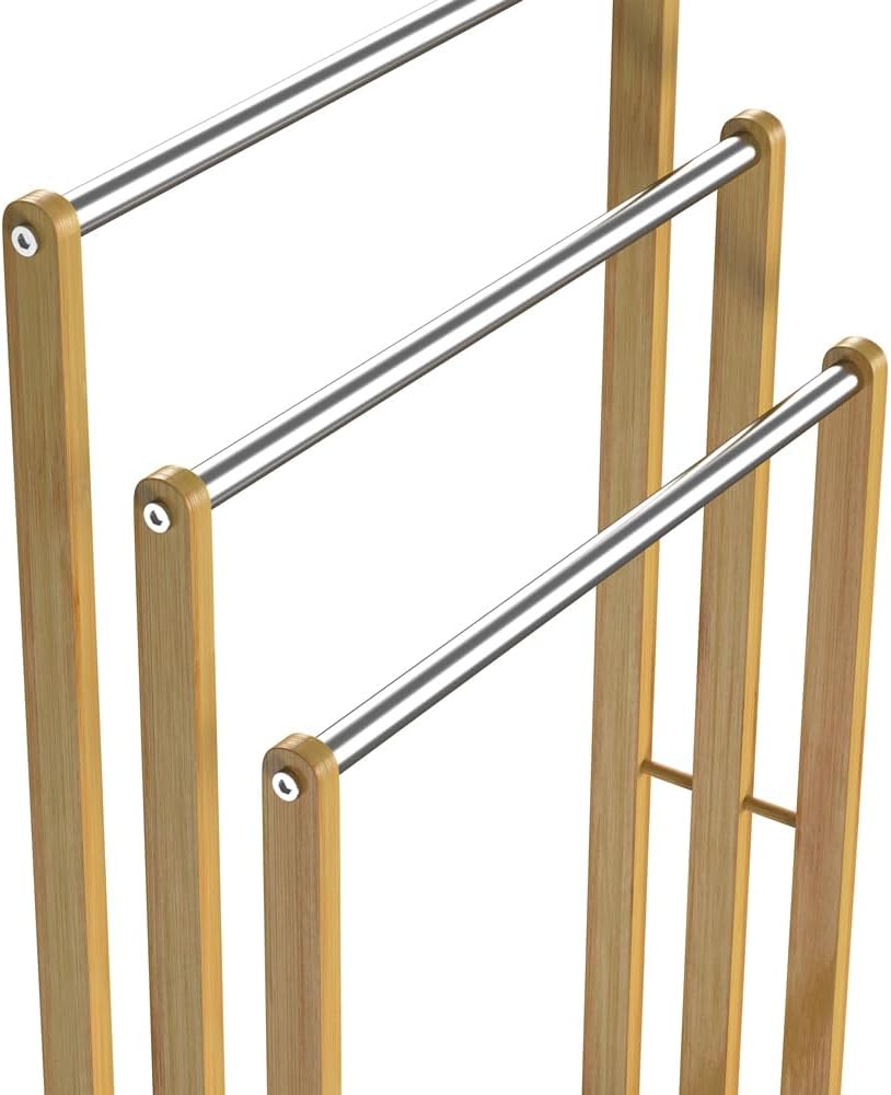 Handtuchständer-Set (freistehend, Bambus), 2