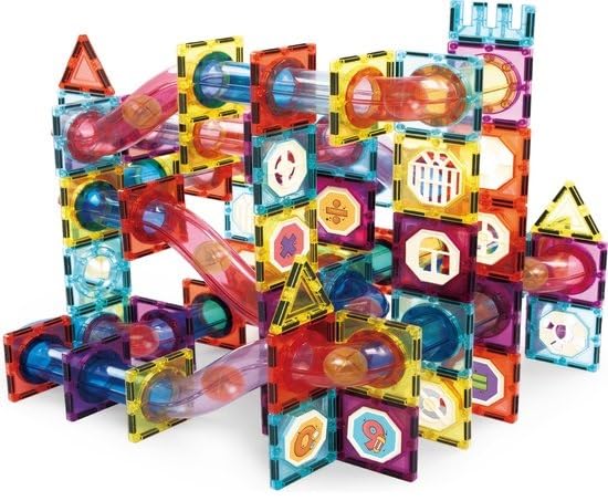 Magnetische Bausteine Murmelbahn-Set (100 Teile)