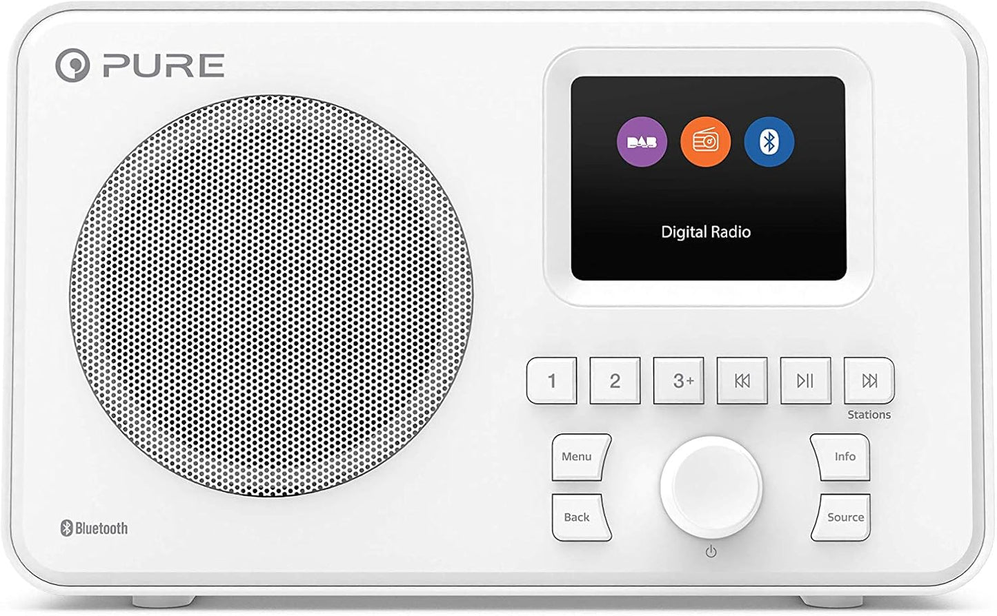 Tragbares DAB+ Radio mit Bluetooth und Display, Weiss Elan One