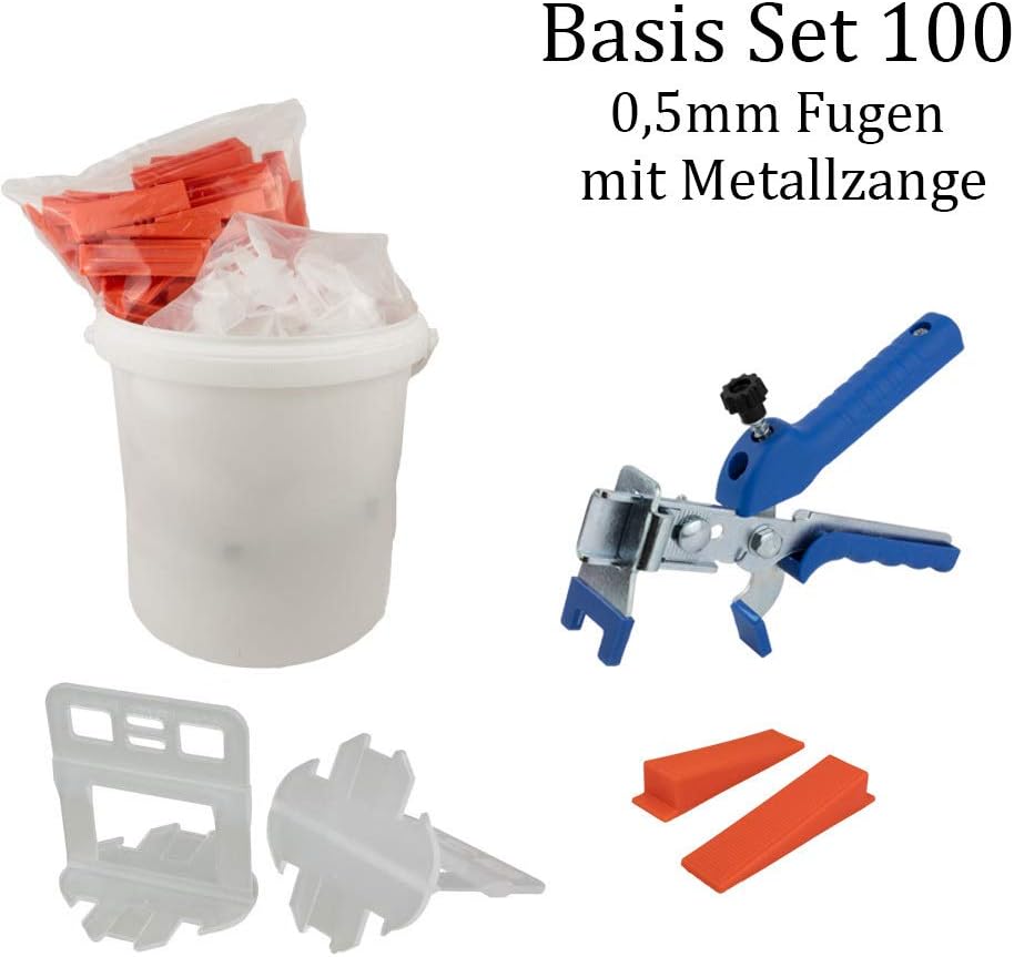 Nivelliersystem Basis-Set mit Zange (200 Teile), Basis-Set 100L+100K+M-Zange