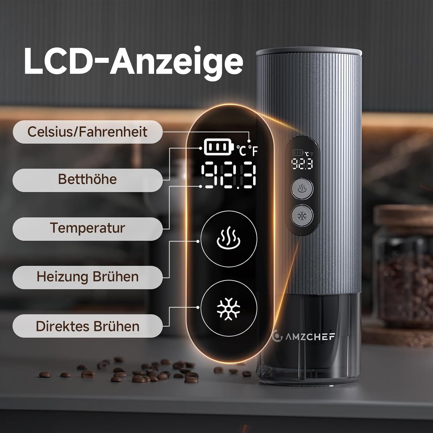 Tragbare Espressomaschine mit Akku & USB-C, Green