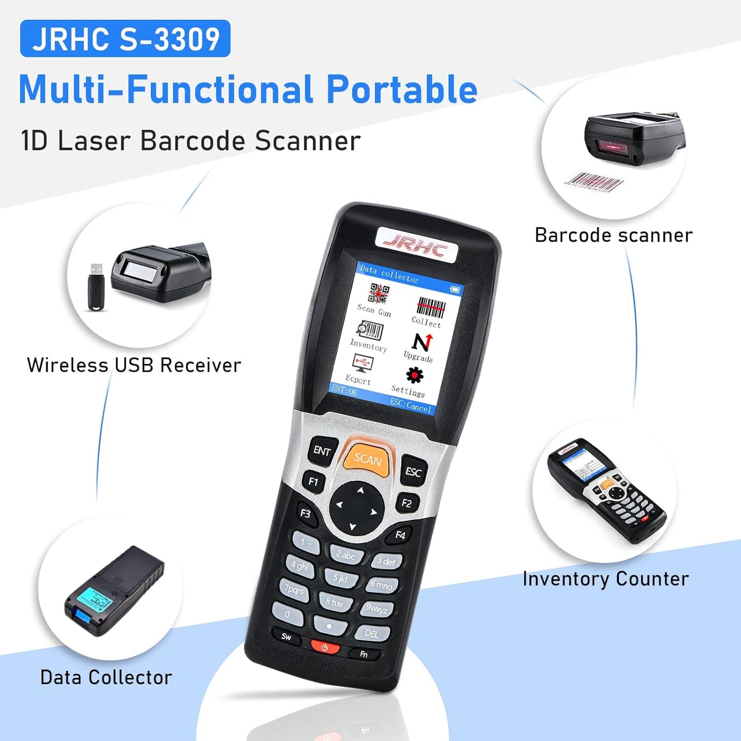1D Barcode-Scanner S-3309 mit LCD Display