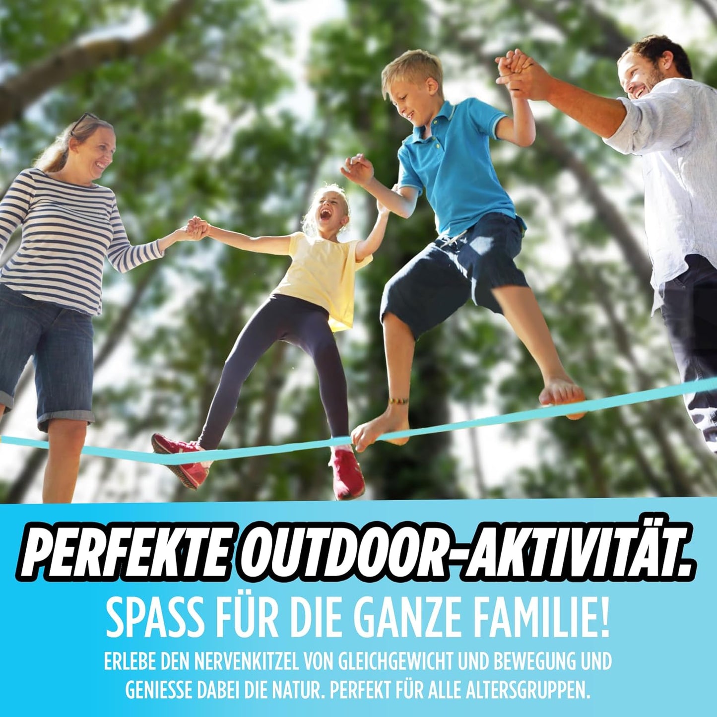 Slackline Komplett-Set für Anfänger, Slackline without Training Line