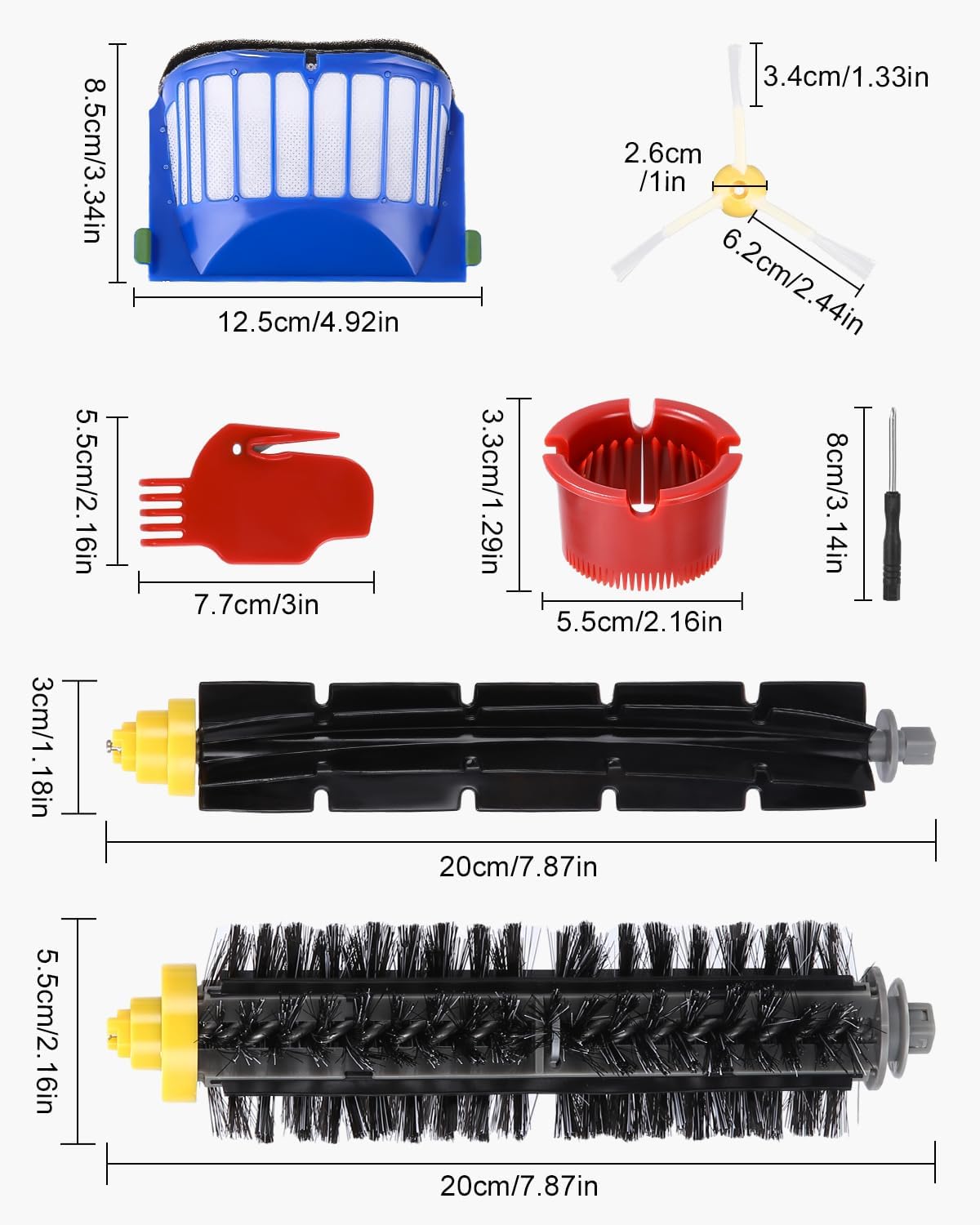 17-teiliges Ersatzteil-Set für Roomba 600/500 Serie, For Irobot Roomba 600 Serie 500 Serie