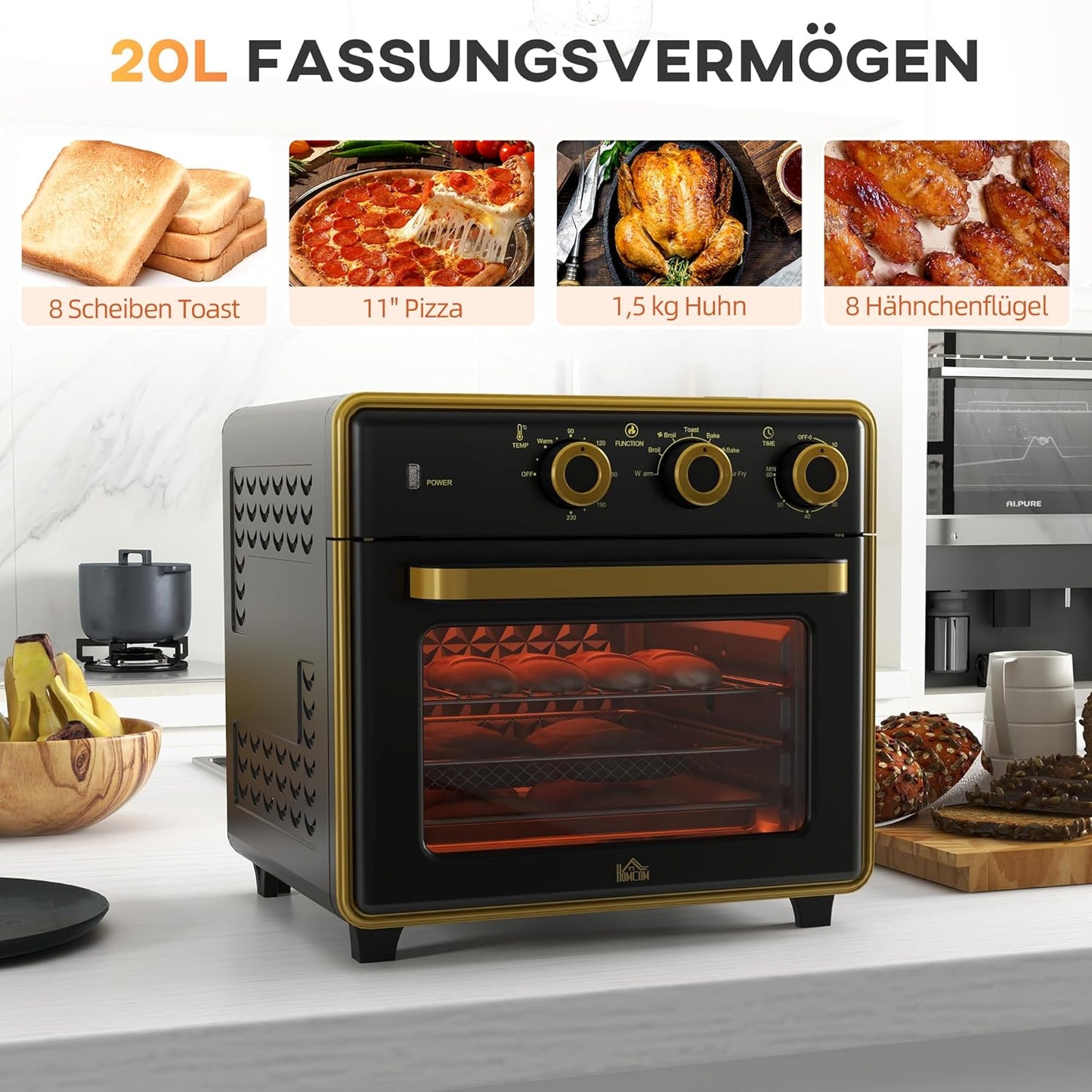 Minibackofen, Schwarz+gold