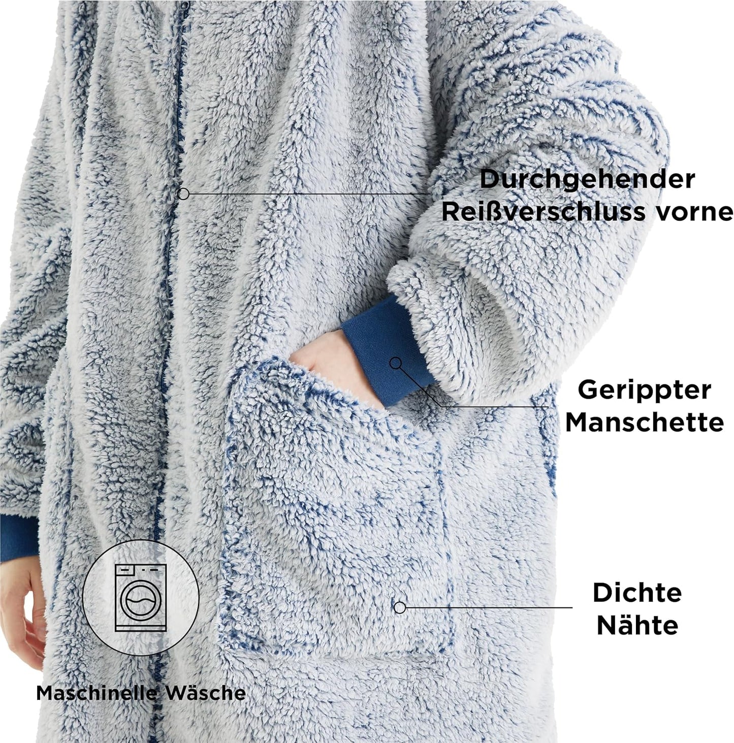 Hoodie-Decke, Blau