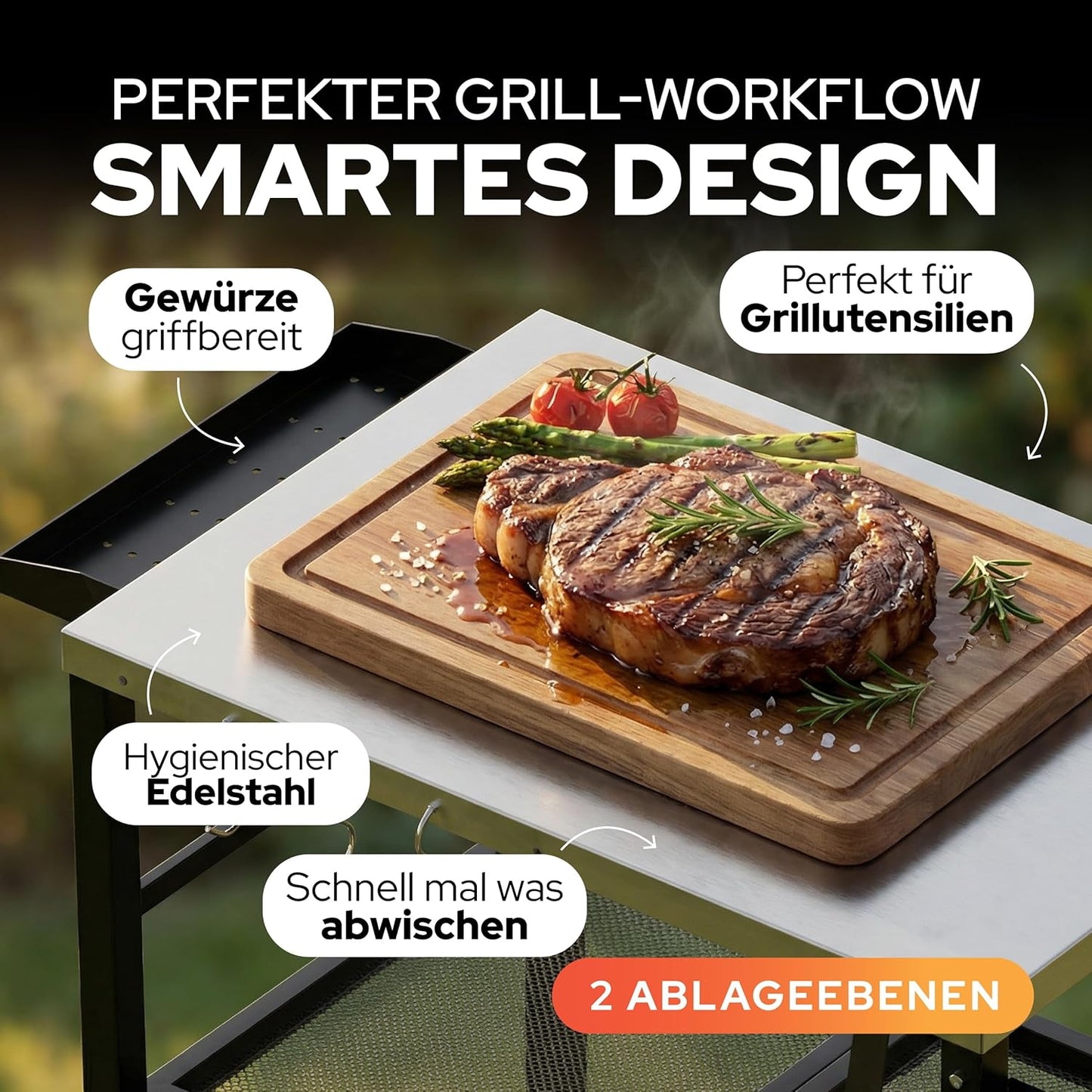 Grillwagen, Schwarz