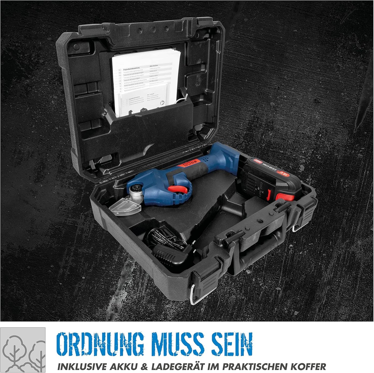 ASC 18-201-05 K Akku Astschere 18 V Brushless ( 58438 ) + 1x Akku 2,0 Ah + Ladegerät + Koffer, inkl. 2,0 Ah Akku & Ladegerät