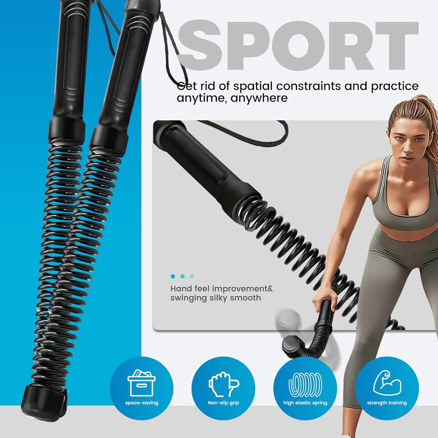 Geräuschfreies Battle Rope Heimfitnessgerät