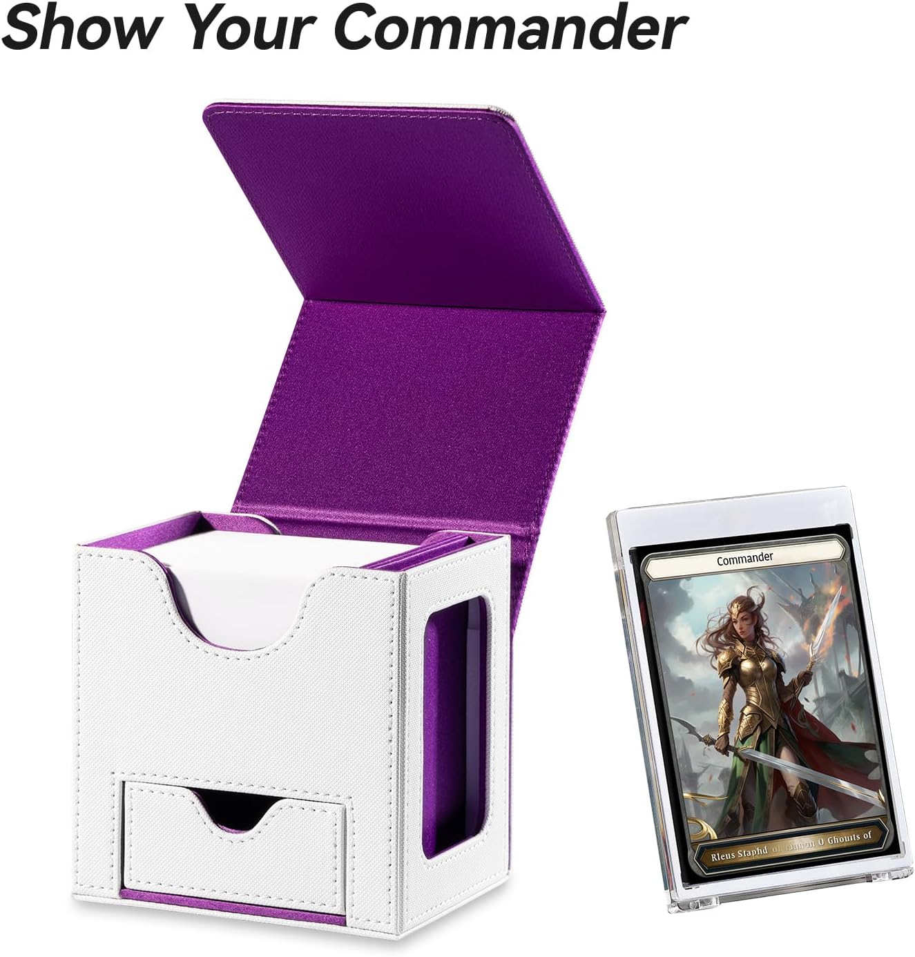 Commander Deck Box mit Würfelablage, 3. Singularity (Weiss/Lila)