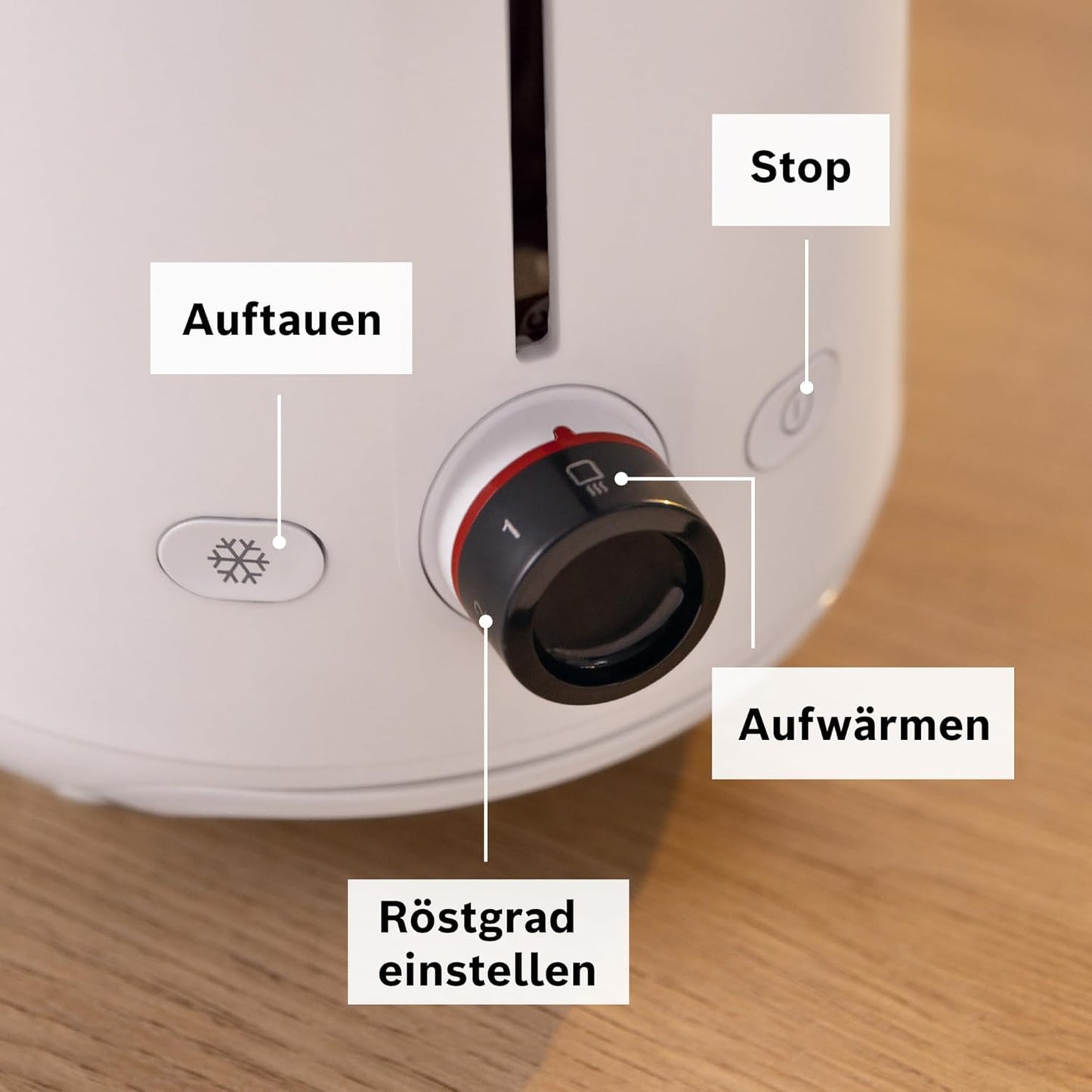 Toaster mit Brötchenaufsatz, Modern, funktional Weiss
