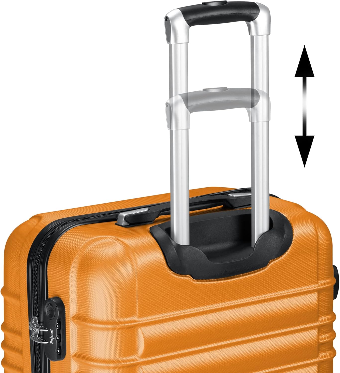 4-teiliges Hartschalenkoffer Set mit Zahlenschloss, Orange