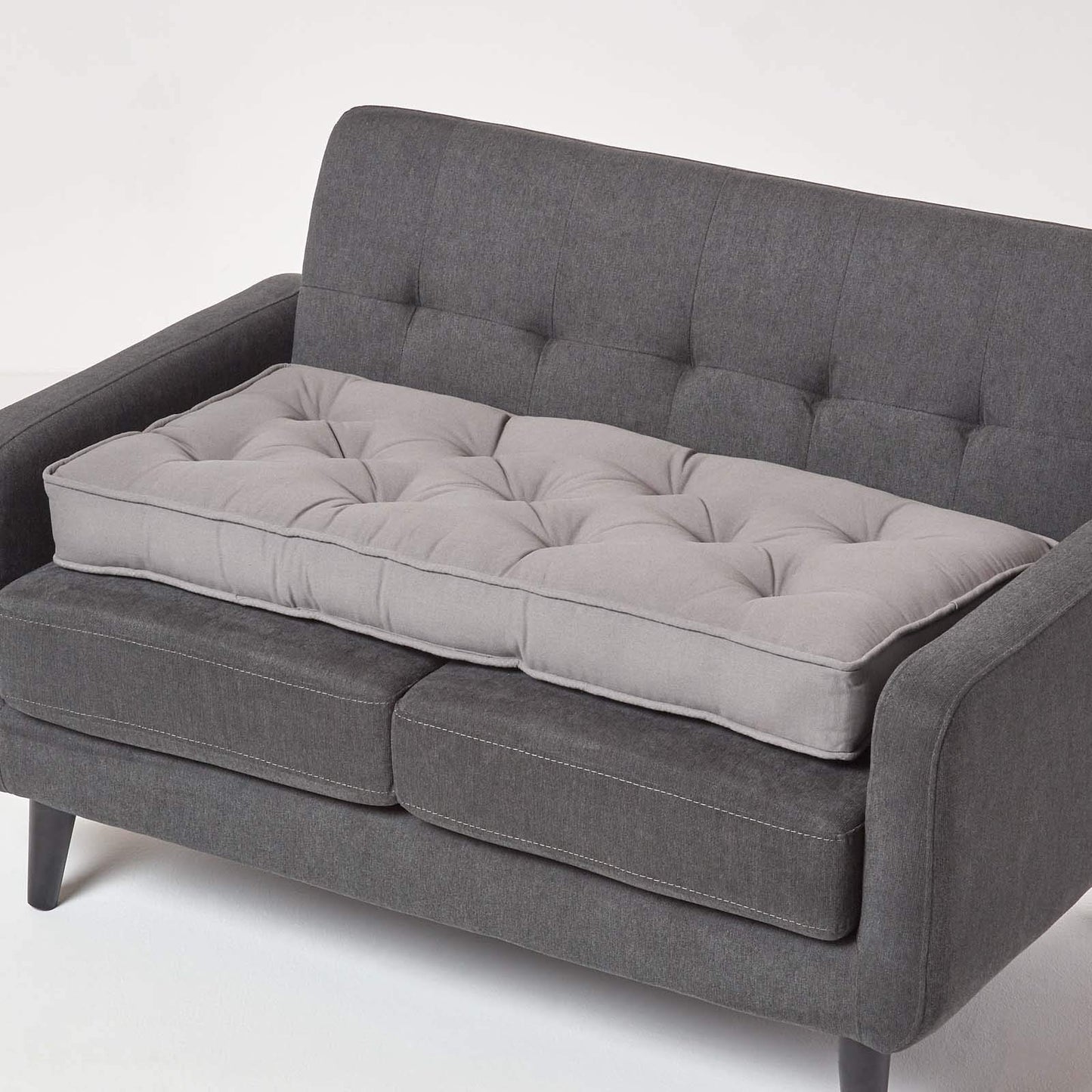 Sitzerhöhung Sofa-Auflage für 2-Sitzer, Grau 100 x 48 cm (2-Sitzer)