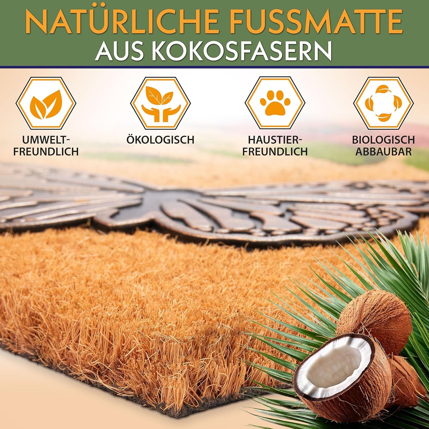 Antirutsch Fussmatte, Hello - Schmetterling