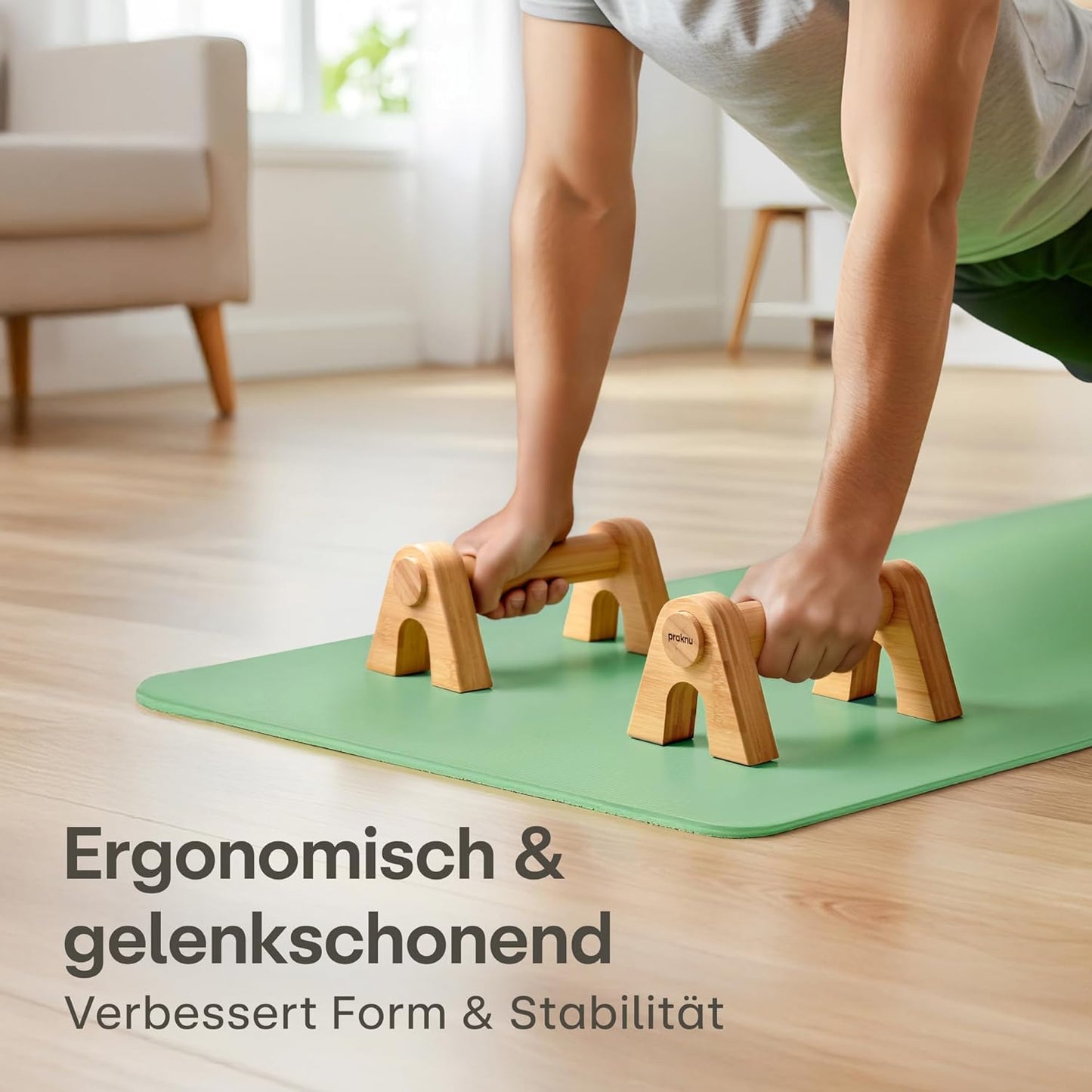 Liegestützgriffe aus Holz