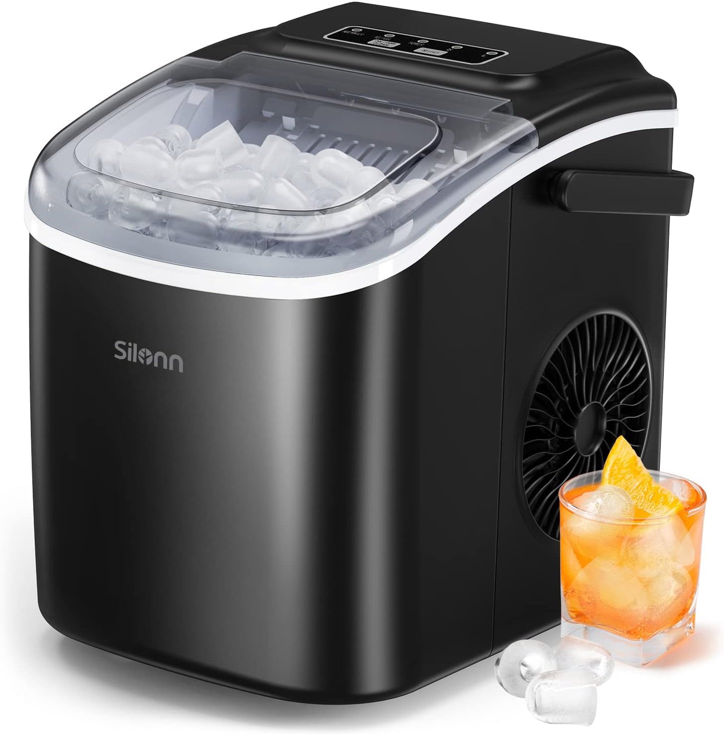 Eiswürfelmaschine, Schwarz 1.2 L