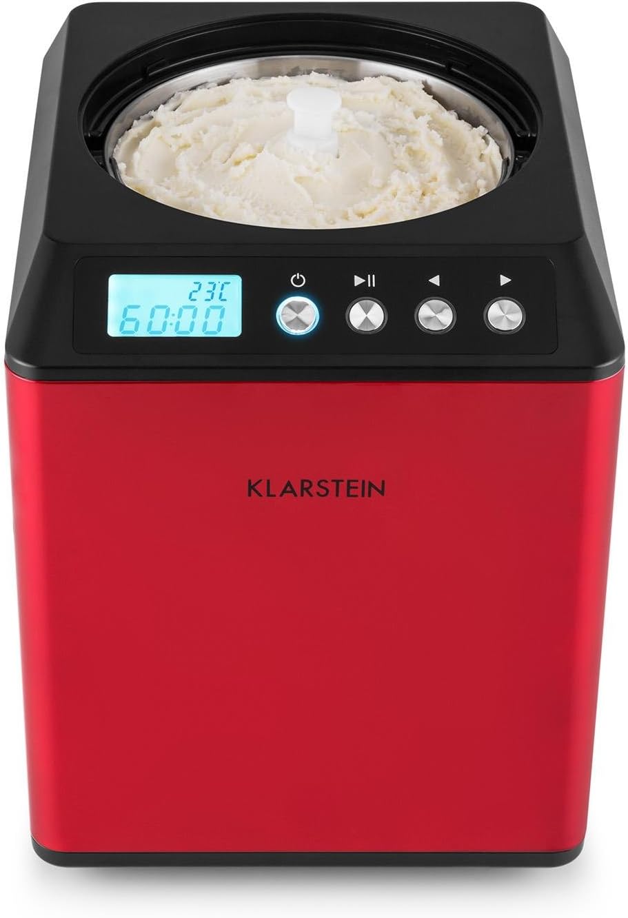 Vanilla Sky Eismaschine mit Timer und LED-Display, 2 L, Rot