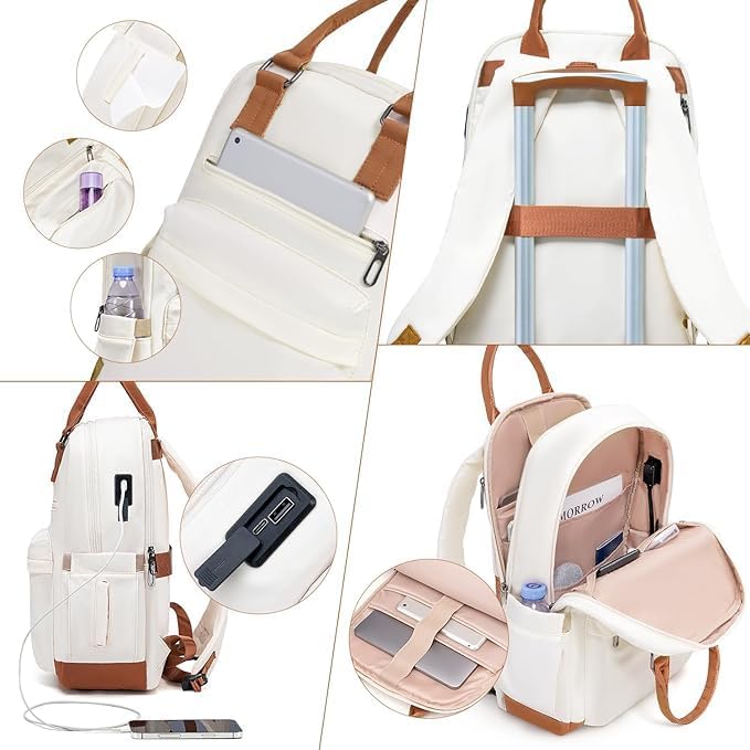 5-teiliges Hartschalenkoffer-Set mit Reiserucksack & Kulturbeutel, Koffer-Set 5tlg Dunkelgrün/Braun