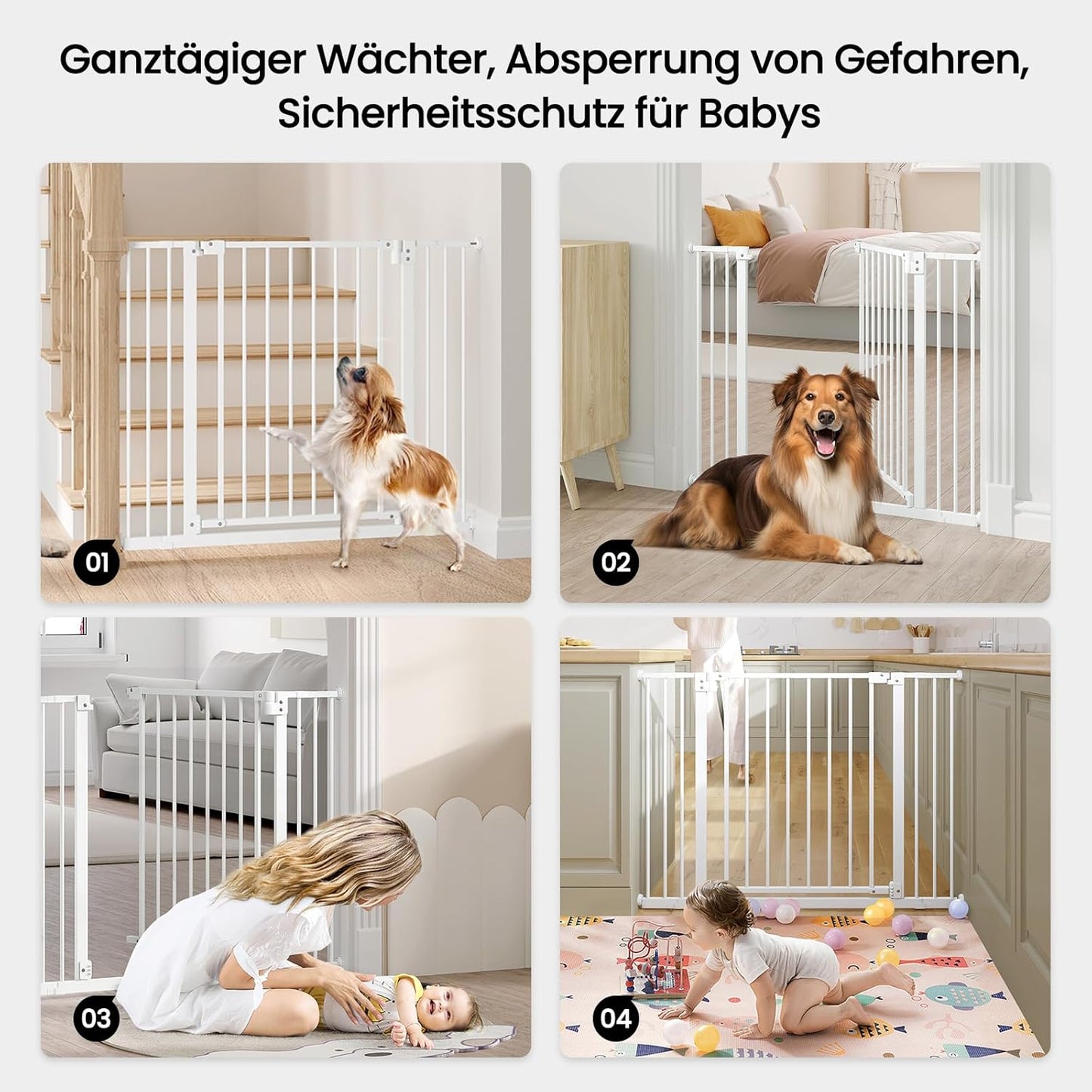 Treppenschutzgitter, 75-107cm Weiss