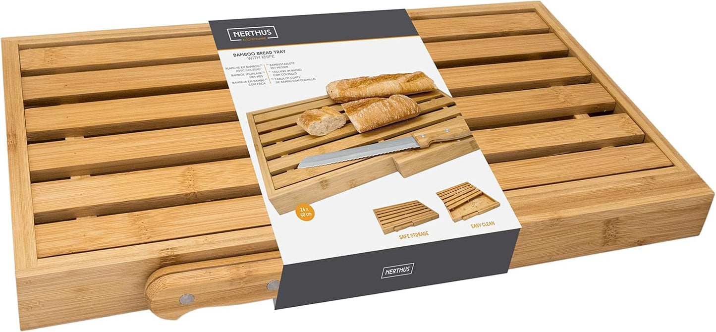 Brotschneidebrett mit Messer und abnehmbarem Gitter, Mit Messer