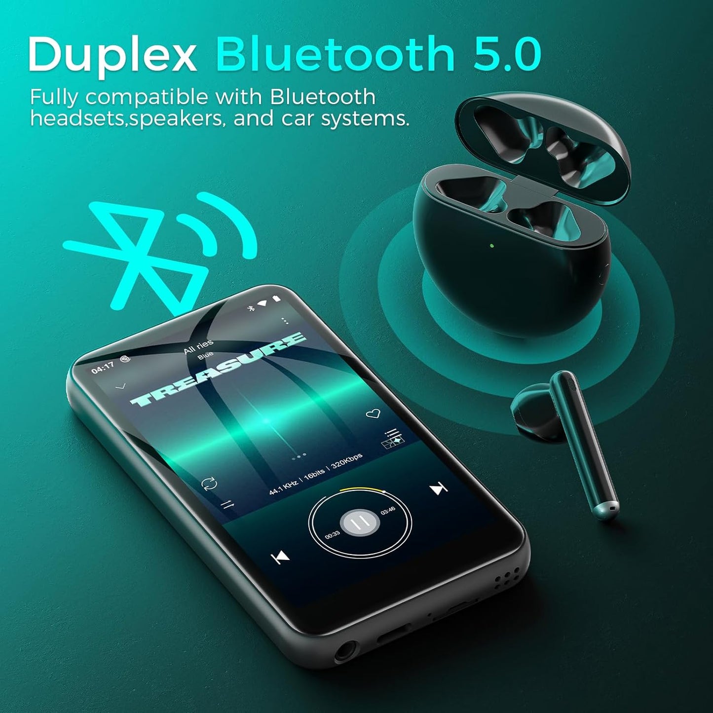 M12 MP3 Player mit Bluetooth und WiFi, Schwarz