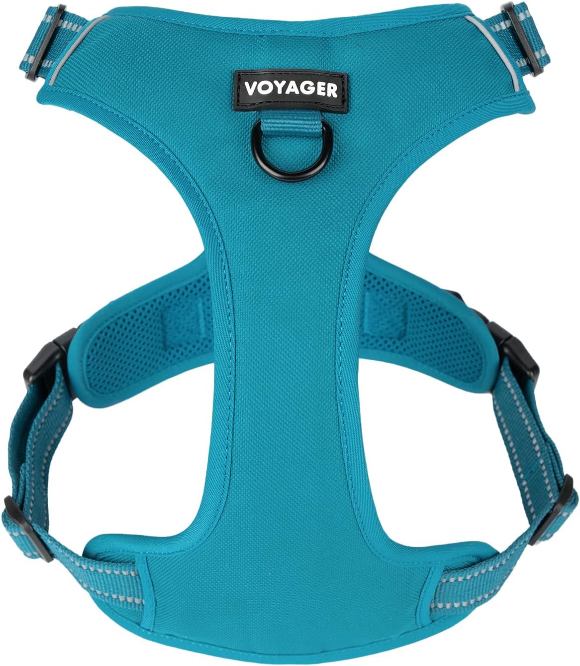 Verstellbares Hundegeschirr mit Reflektoren, S (Chest: 16 - 20") Geschirr (türkisfarbenes Nylon)