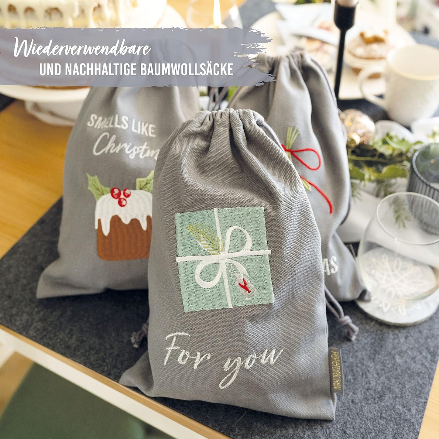 3-teiliges Geschenkverpackung-Set, 20 x 30 cm - Grau - Set 11 - 3 St.